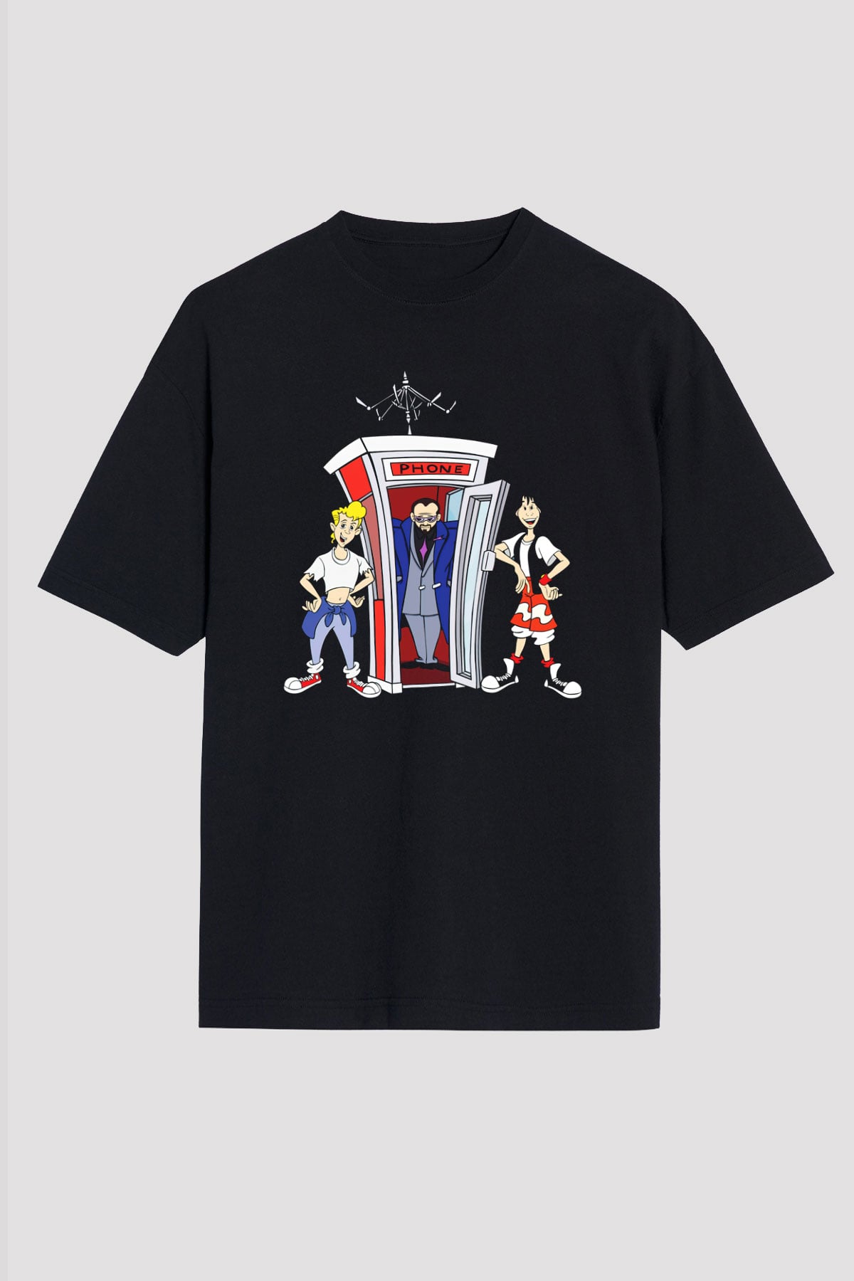 Bill and Teds Excellent Adventure Siyah Unisex Oversize Tişört