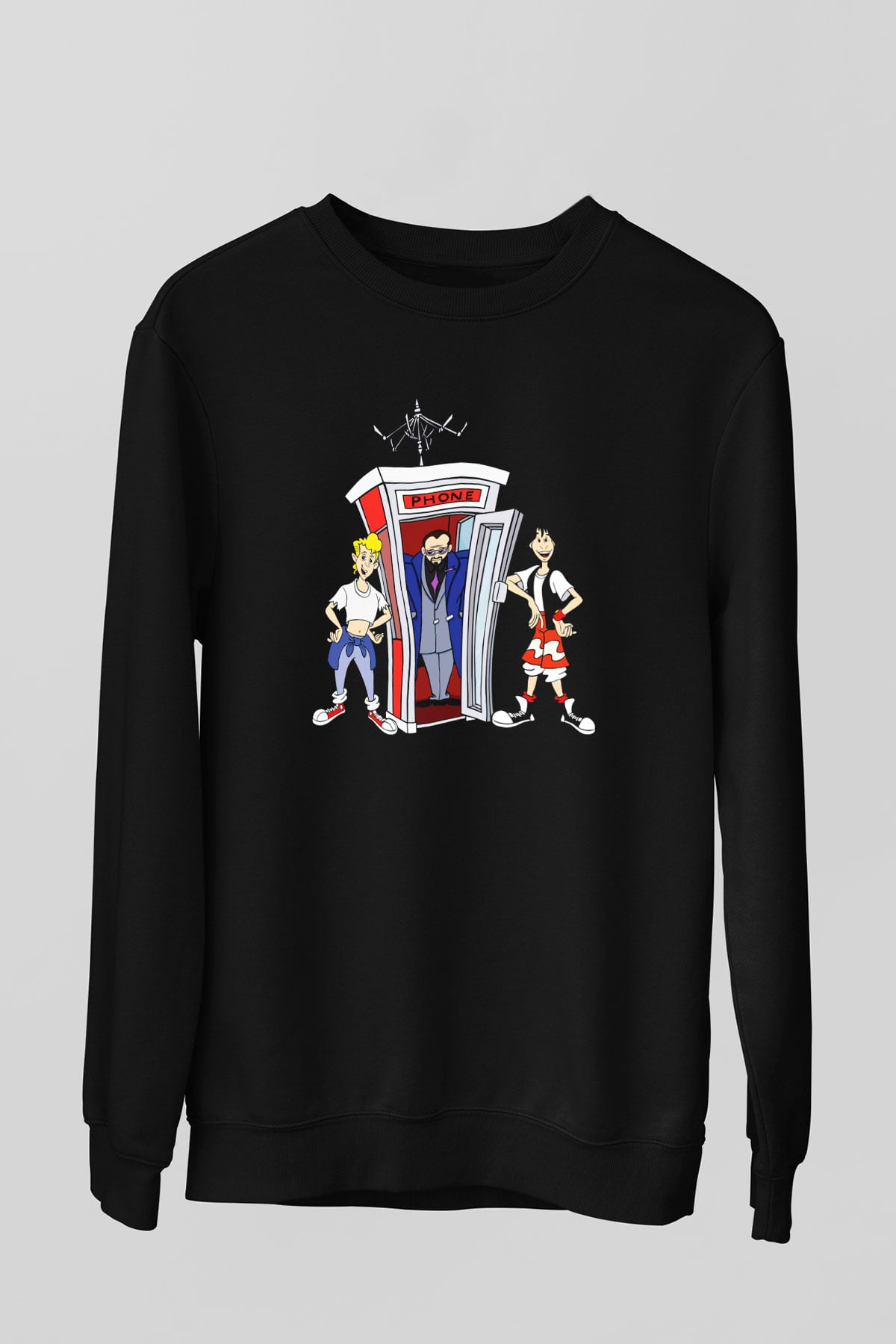 Bill and Teds Excellent Adventure Siyah Unisex Sweatshirt