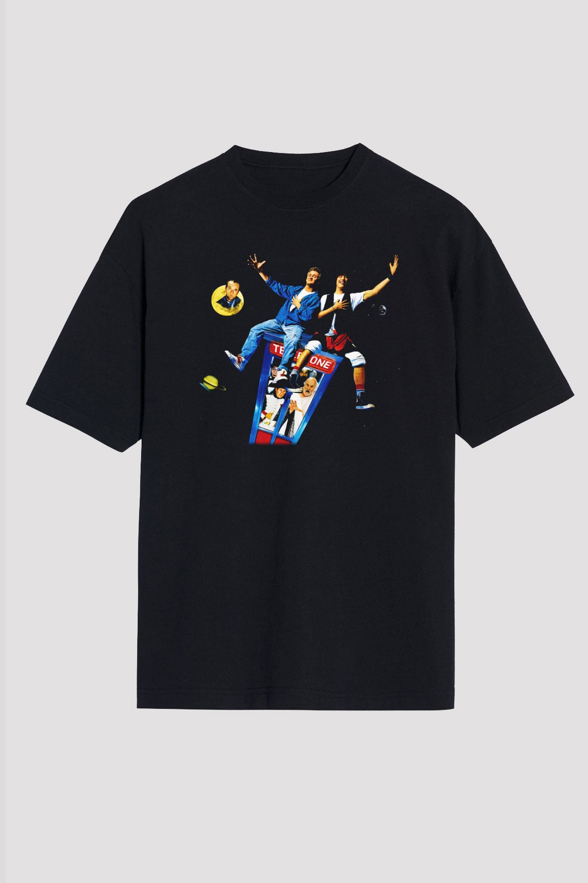 Bill and Teds Excellent Adventure Siyah Unisex Oversize Tişört