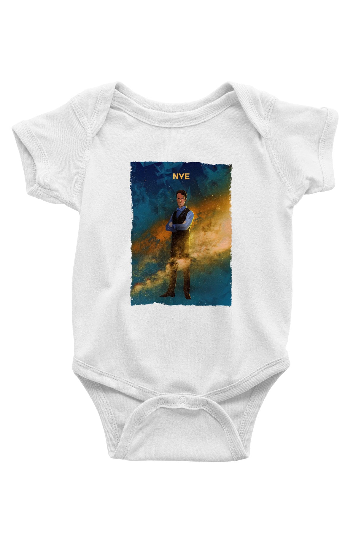 Bill Nye Baskılı Beyaz Bebek Body - Zıbın