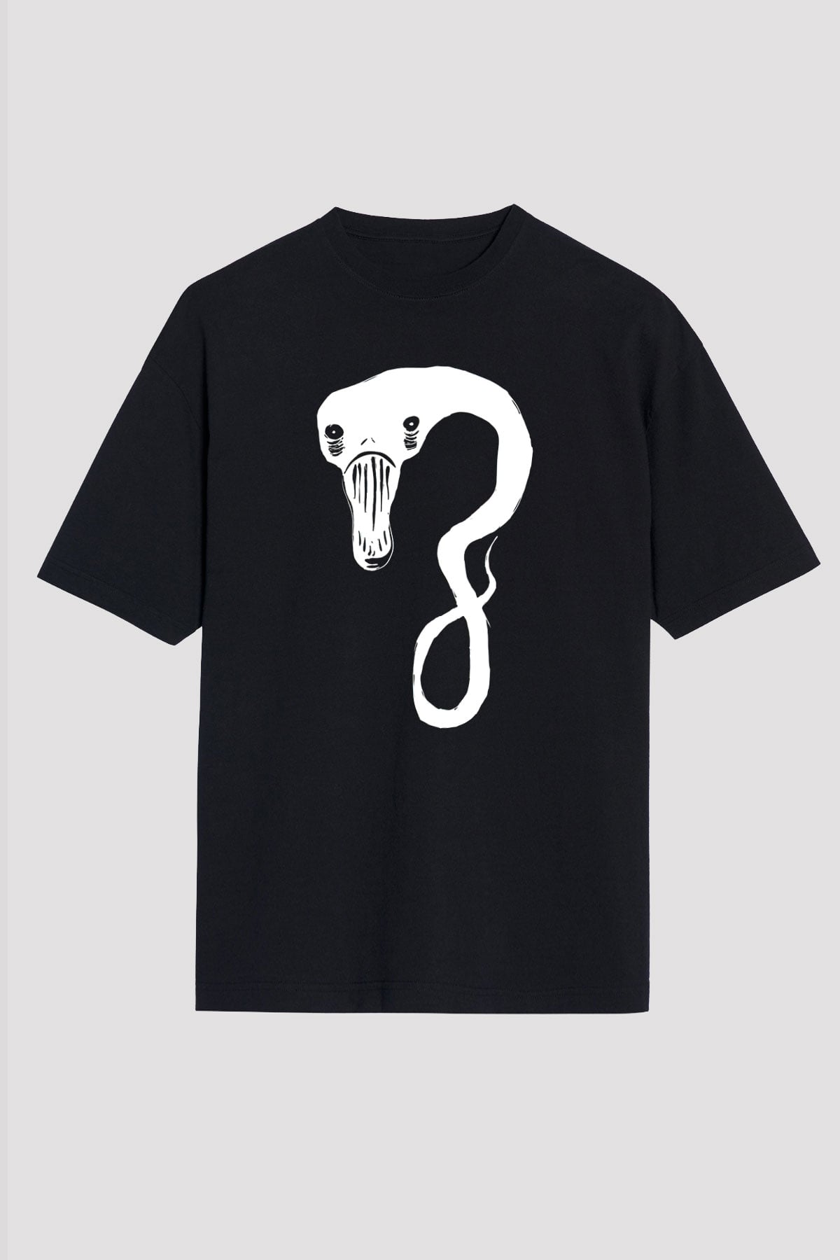 Billie Eilish Baskılı Unisex Siyah Oversize Tişört - Tshirt
