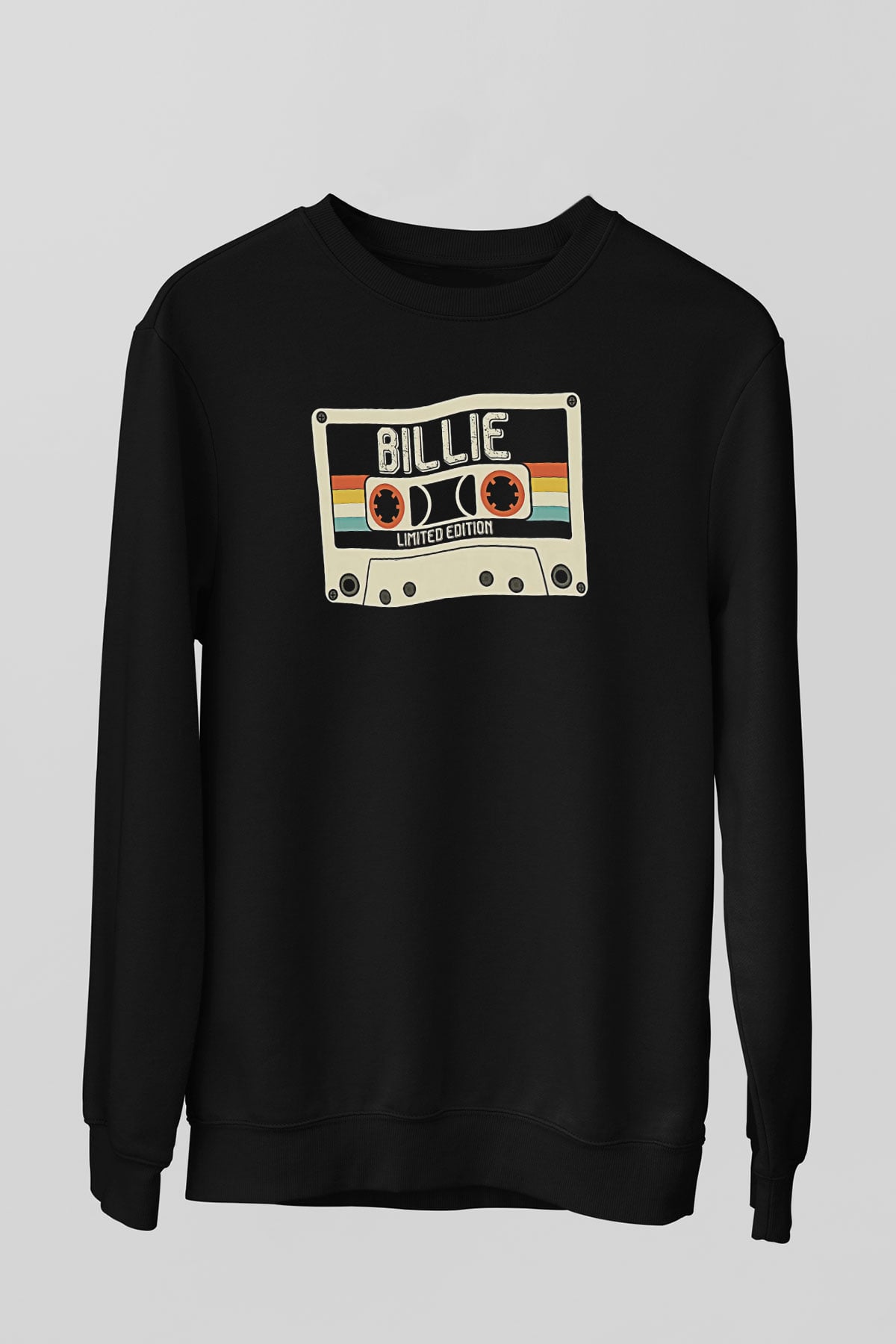 Billie Eilish Baskılı Unisex Siyah Sweatshirt