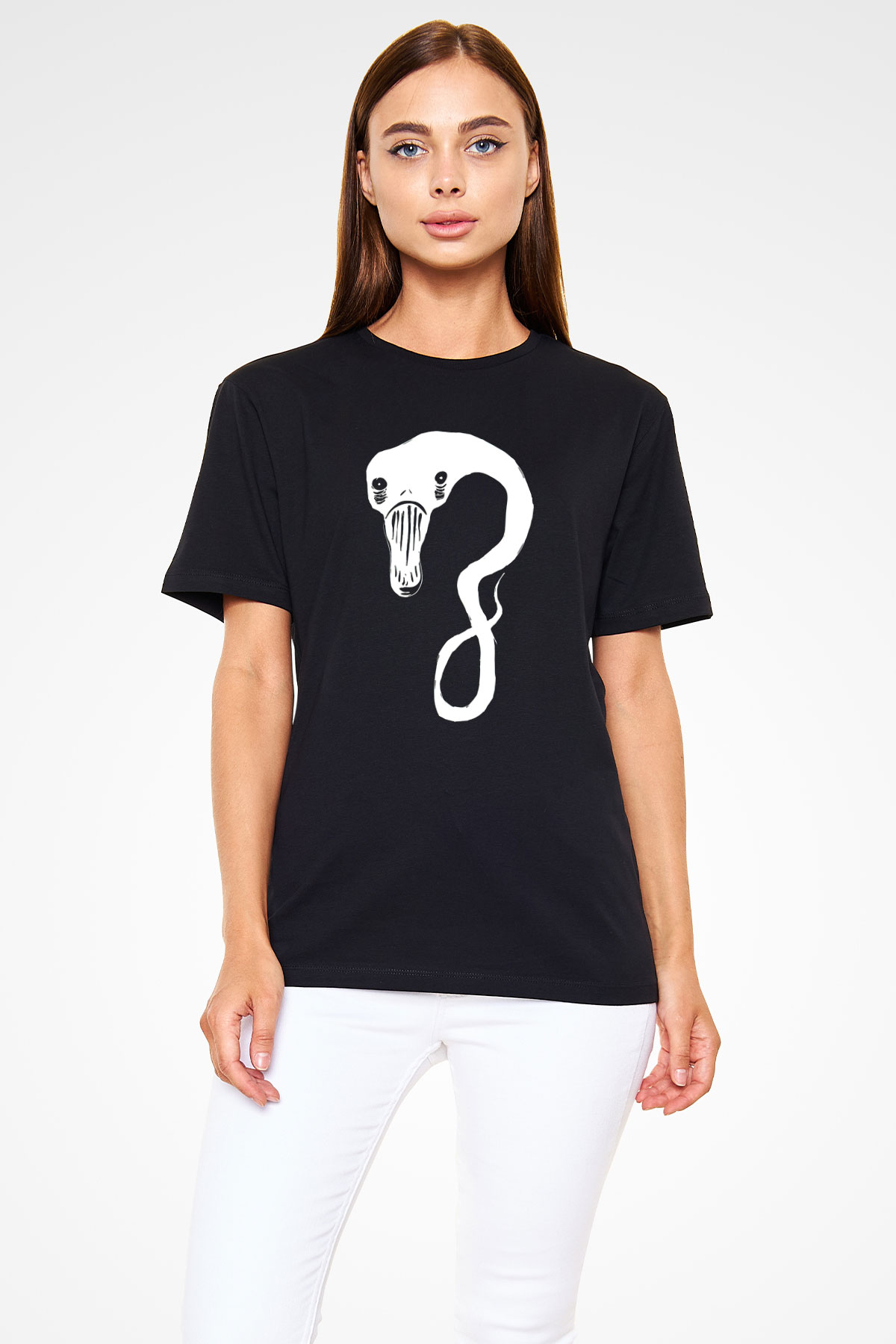 Billie Eilish Baskılı Unisex Siyah Tişört - Tshirt