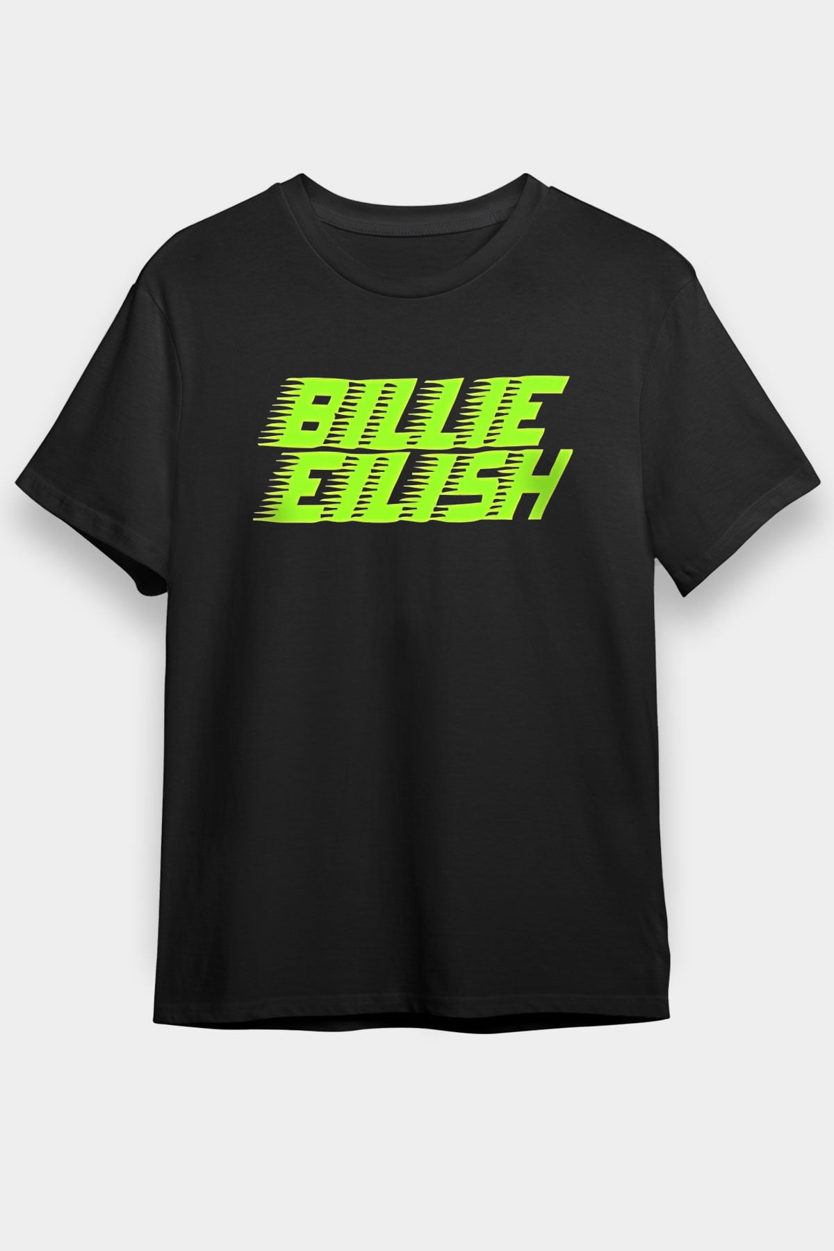 Billie Eilish Baskılı Unisex Siyah Tişört - Tshirt
