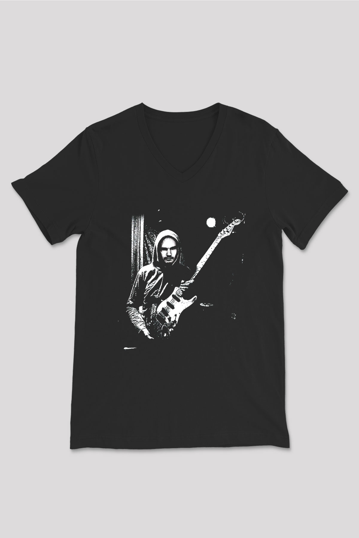 Billy Corgan Siyah Unisex V Yaka Tişört