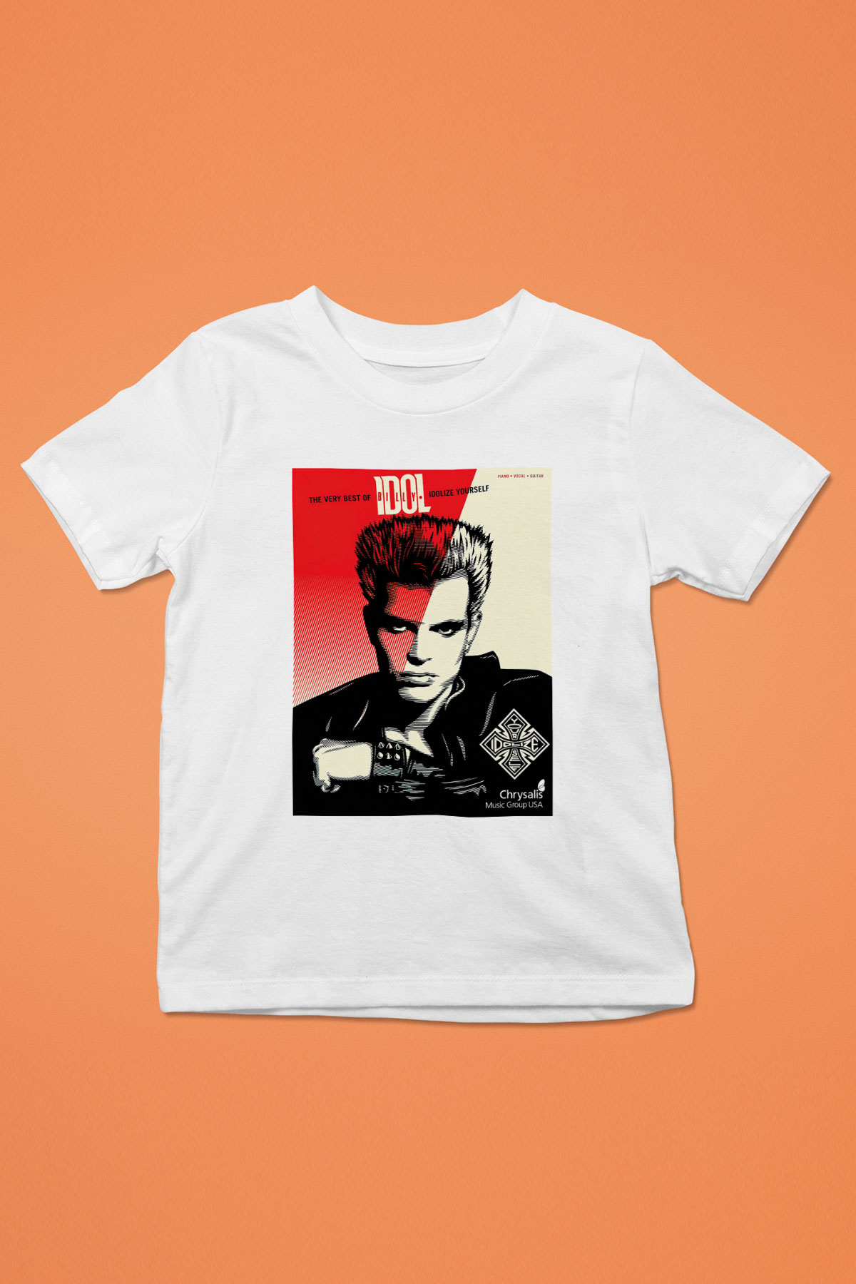 Billy Idol Baskılı Beyaz Unisex Çocuk Tişört