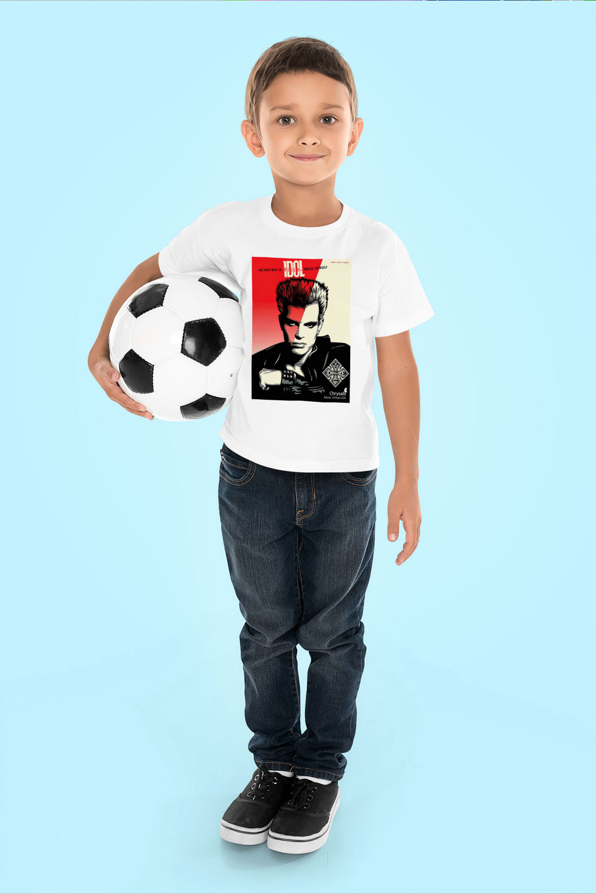 Billy Idol Baskılı Beyaz Unisex Çocuk Tişört