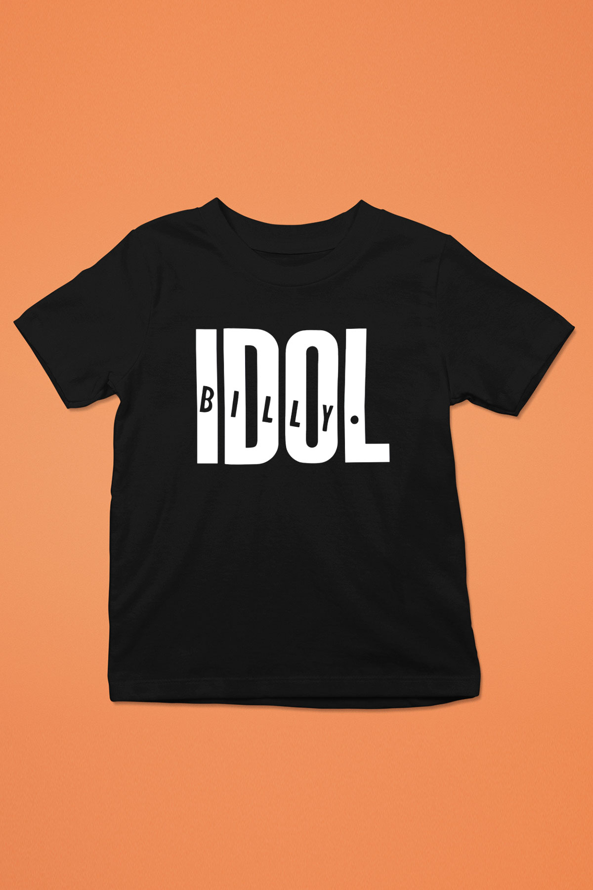 Billy Idol Baskılı Siyah Unisex Çocuk Tişört