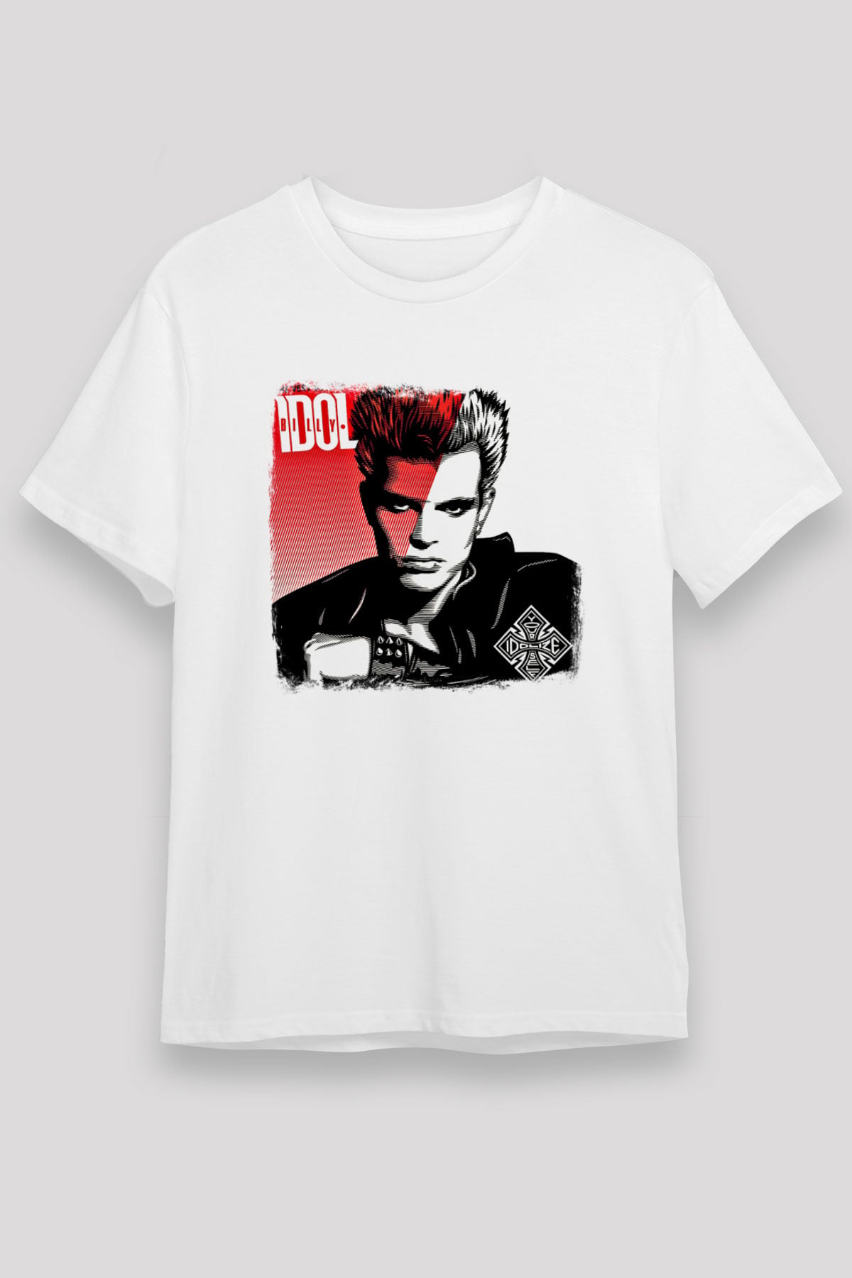 Billy Idol Baskılı Unisex Beyaz Tişört