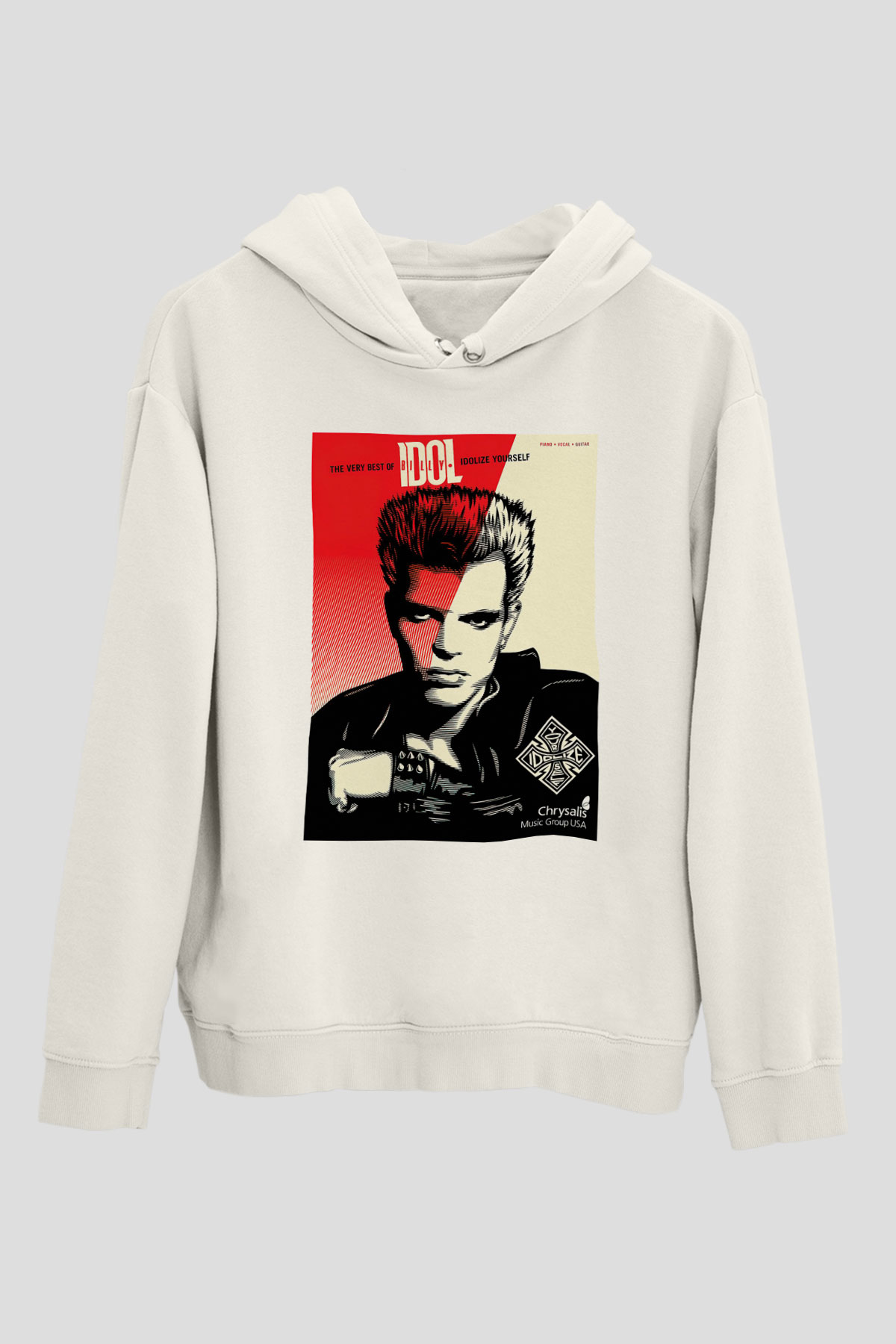 Billy Idol Beyaz Unisex Kapşonlu Sweatshirt