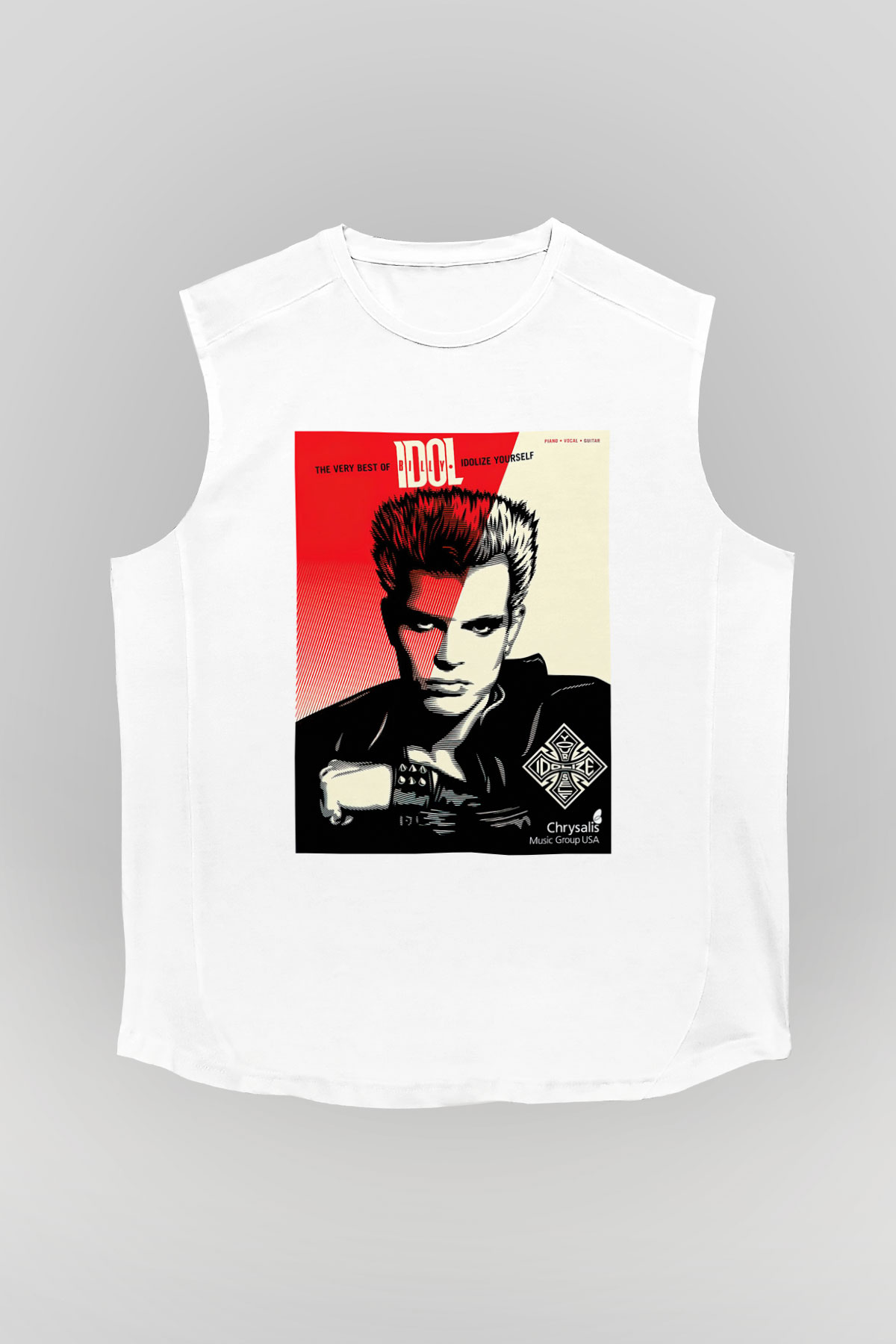 Billy Idol Beyaz Unisex Kolsuz Tişört