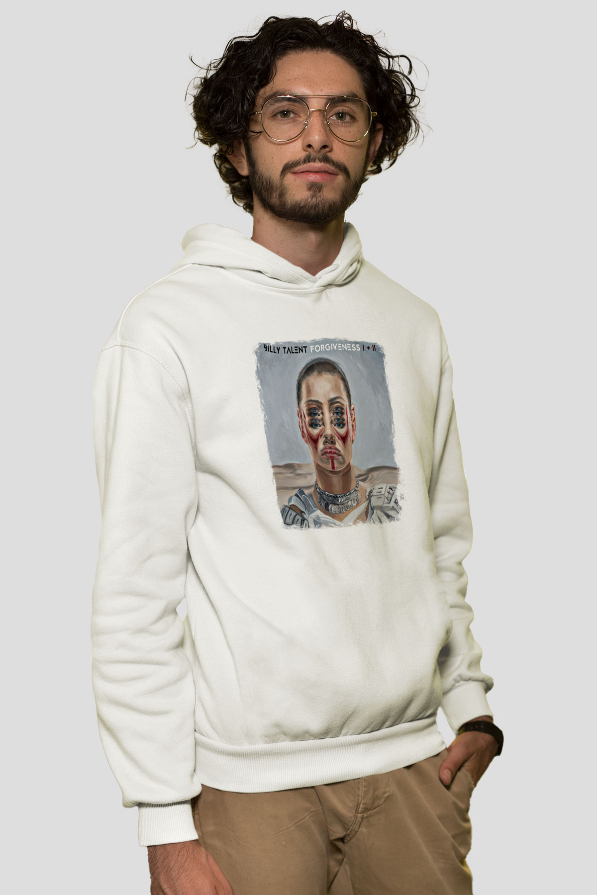 Billy Talent Baskılı Unisex Beyaz Hoodie