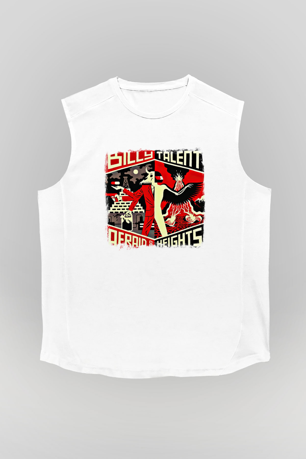 Billy Talent Baskılı Unisex Beyaz Kolsuz Tişört