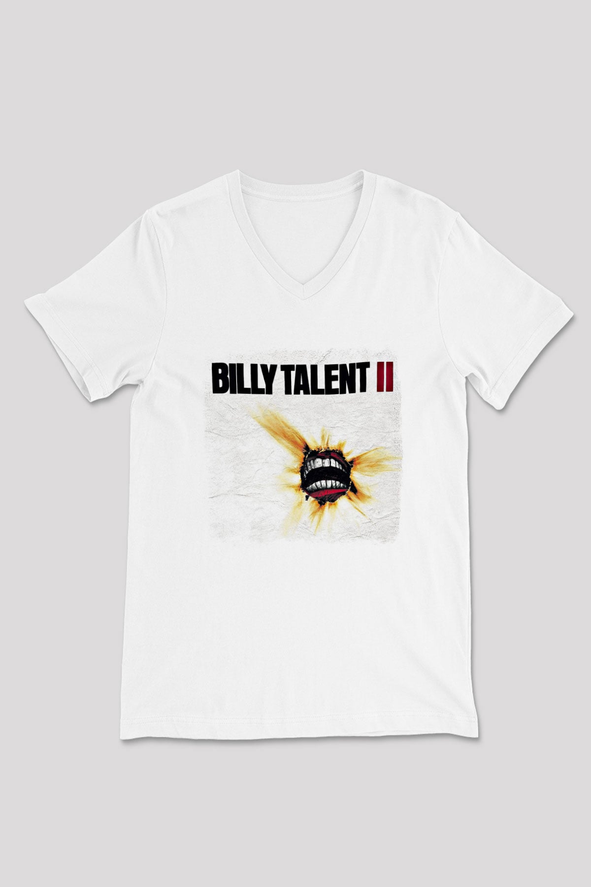 Billy Talent Baskılı Unisex Beyaz V Yaka Tişört