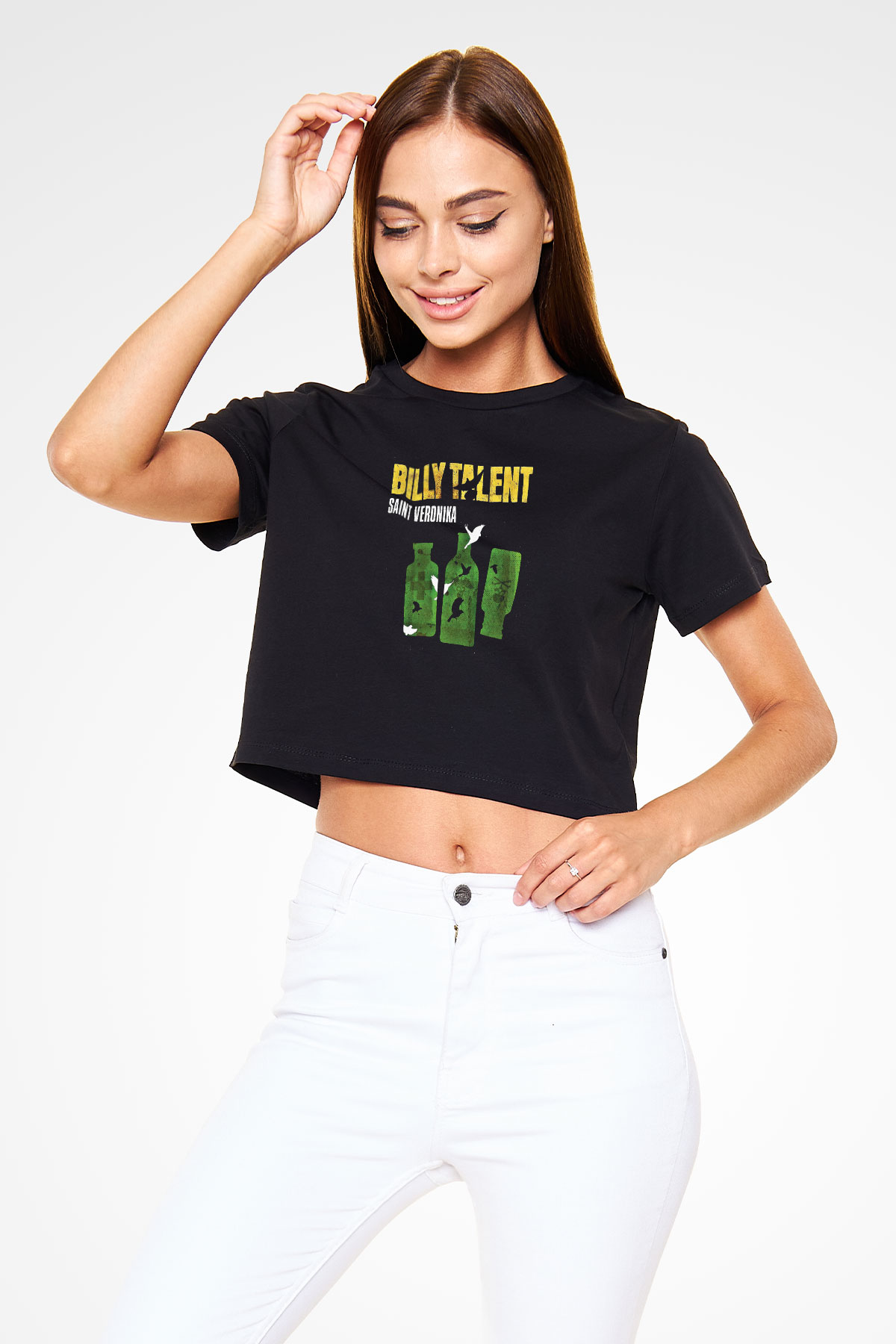 Billy Talent Baskılı Unisex Siyah Crop Top Tişört