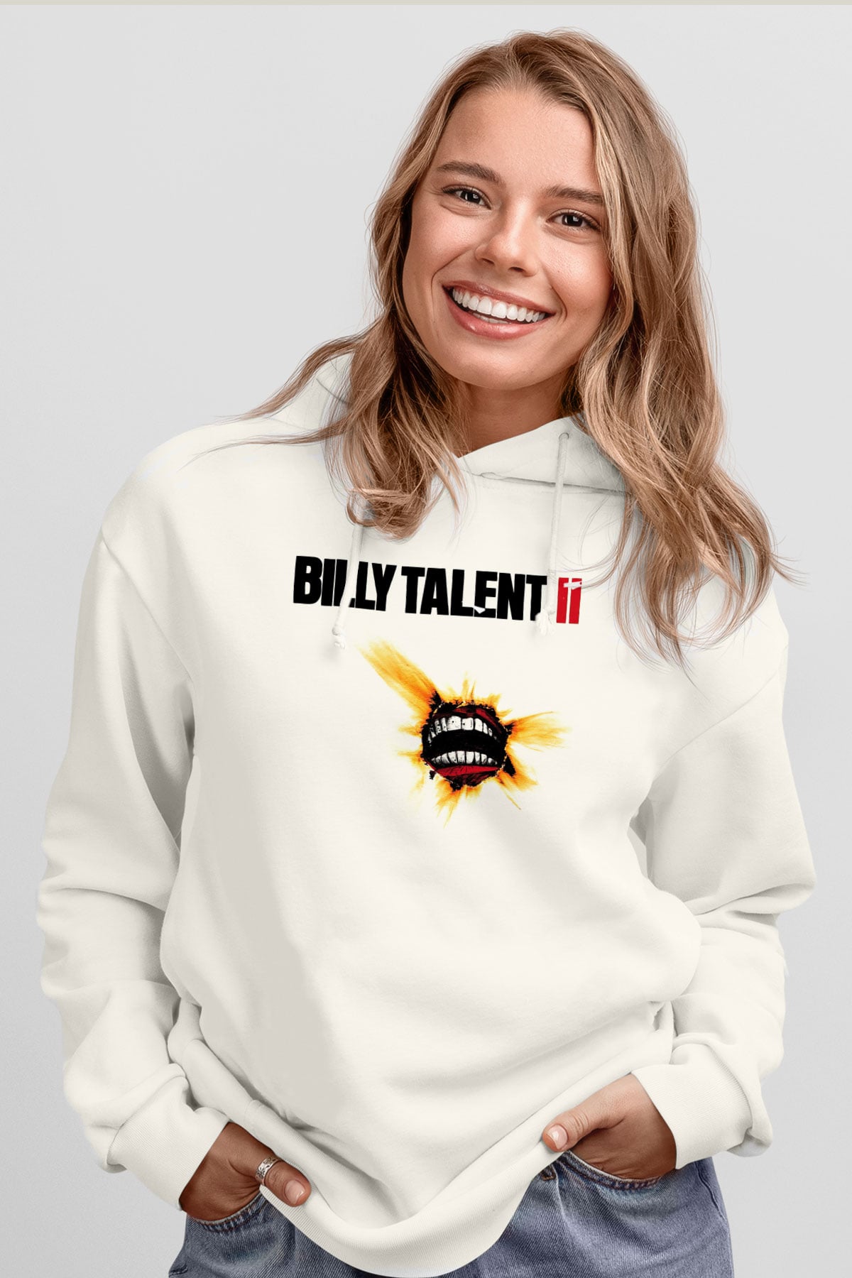 Billy Talent Beyaz Unisex Kapşonlu Sweatshirt