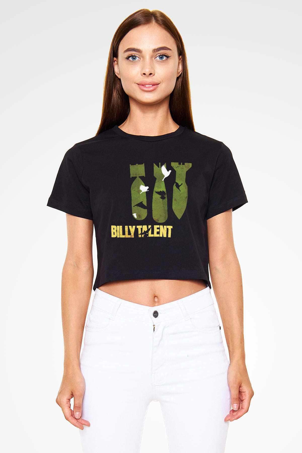 Billy Talent Siyah Crop Top Tişört