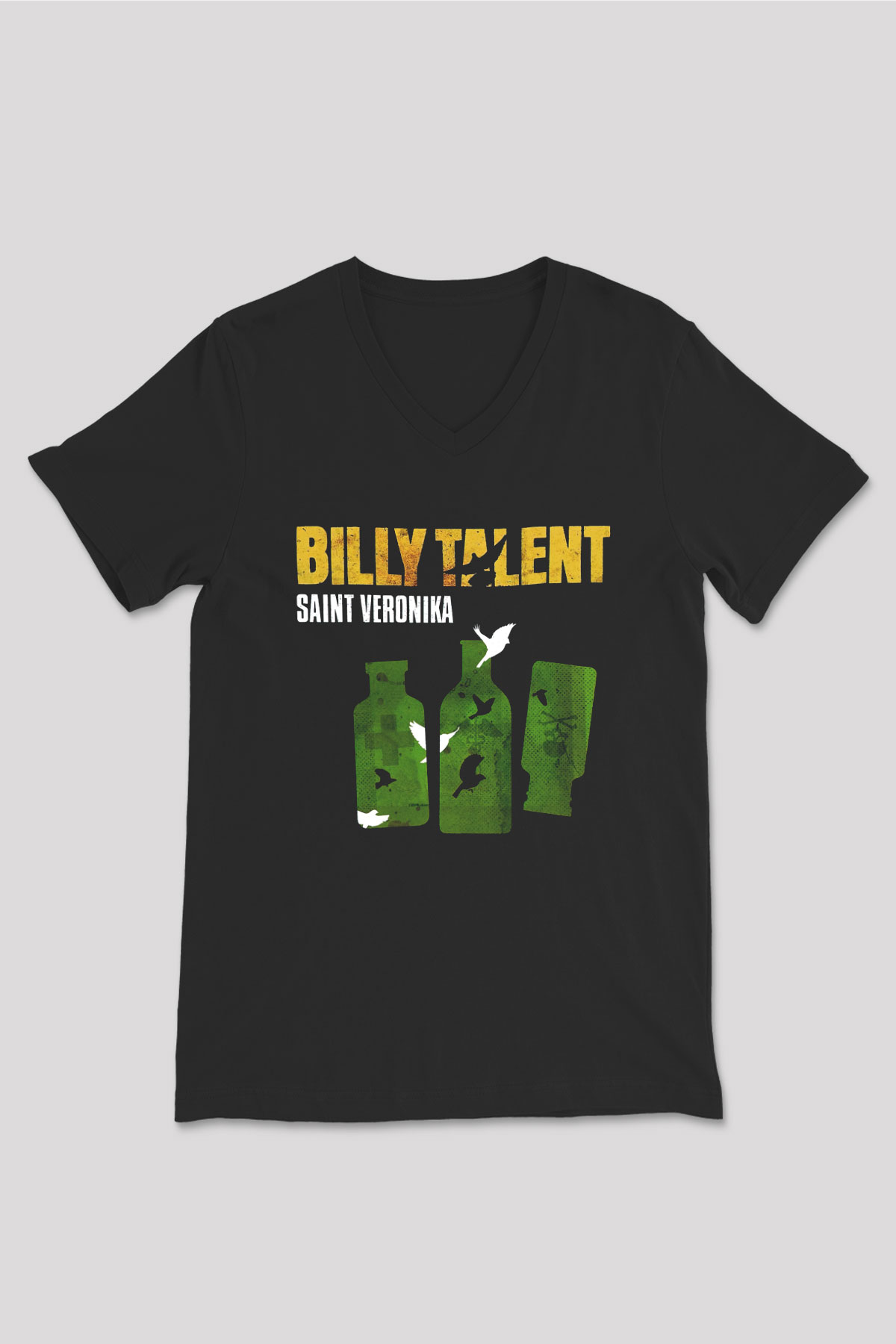 Billy Talent Siyah Unisex V Yaka Tişört T-Shirt
