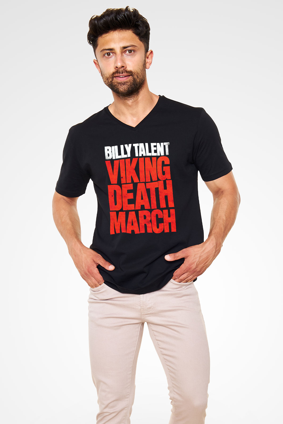 Billy Talent Siyah Unisex V Yaka Tişört T-Shirt