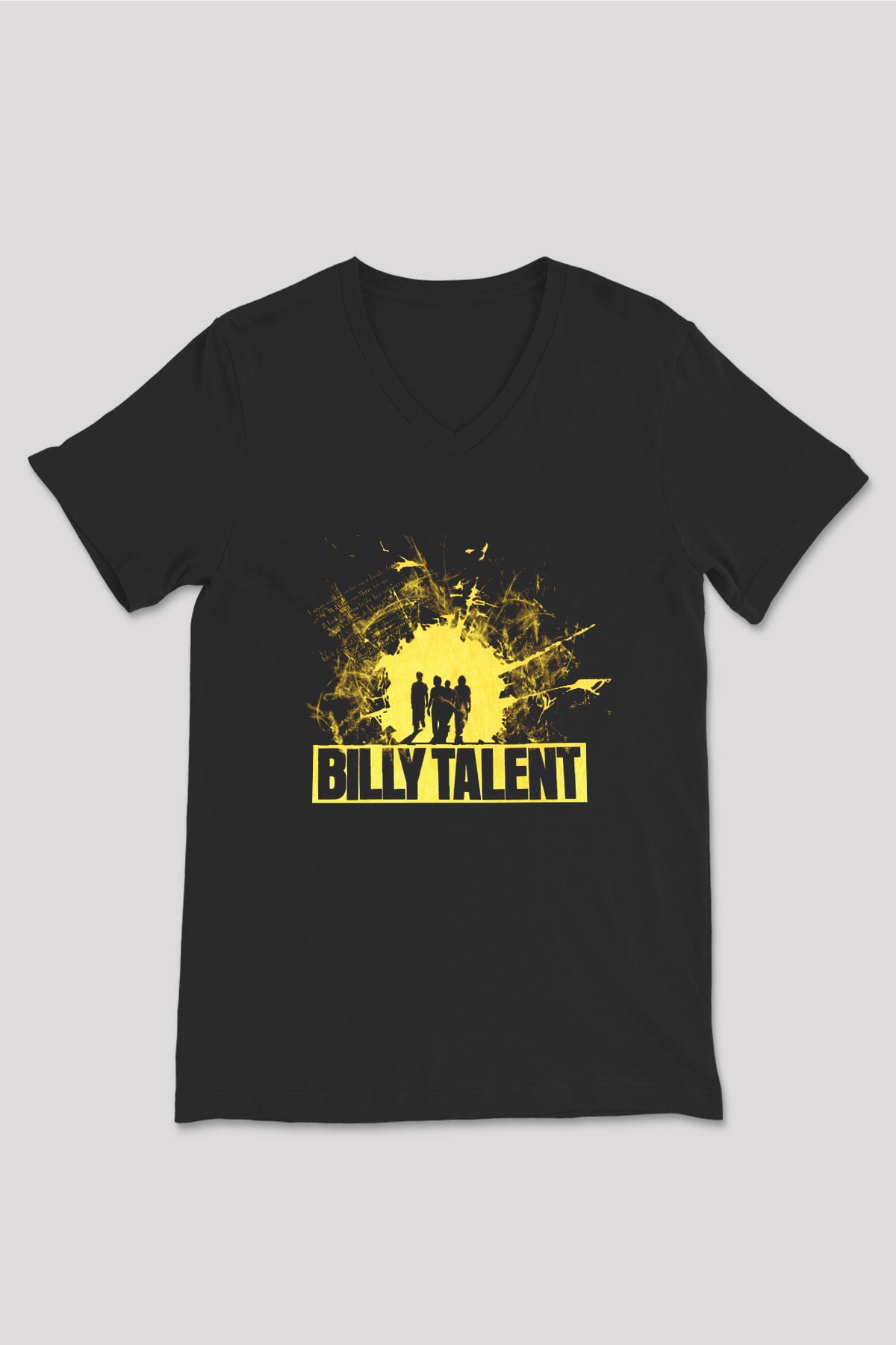 Billy Talent Siyah Unisex V Yaka Tişört T-Shirt