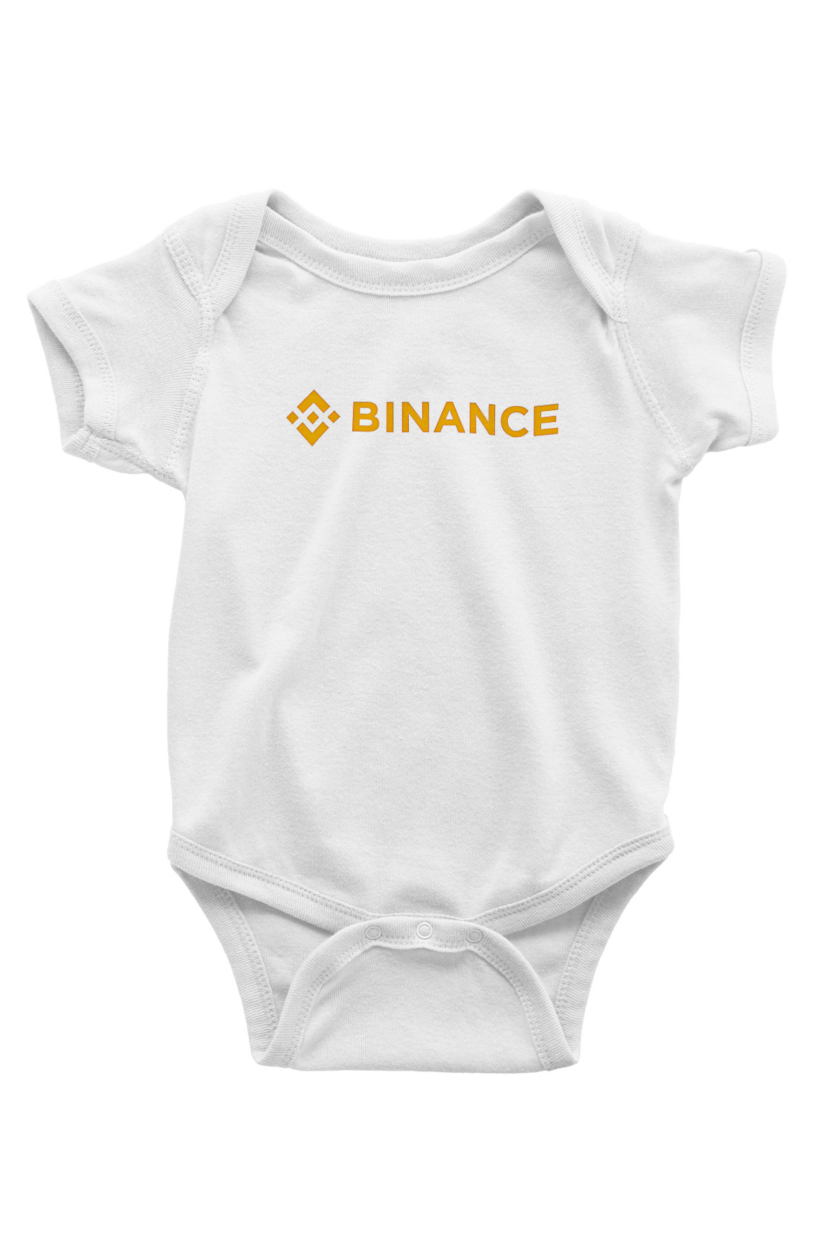 Binance Baskılı Beyaz Unisex Bebek Body - Zıbın