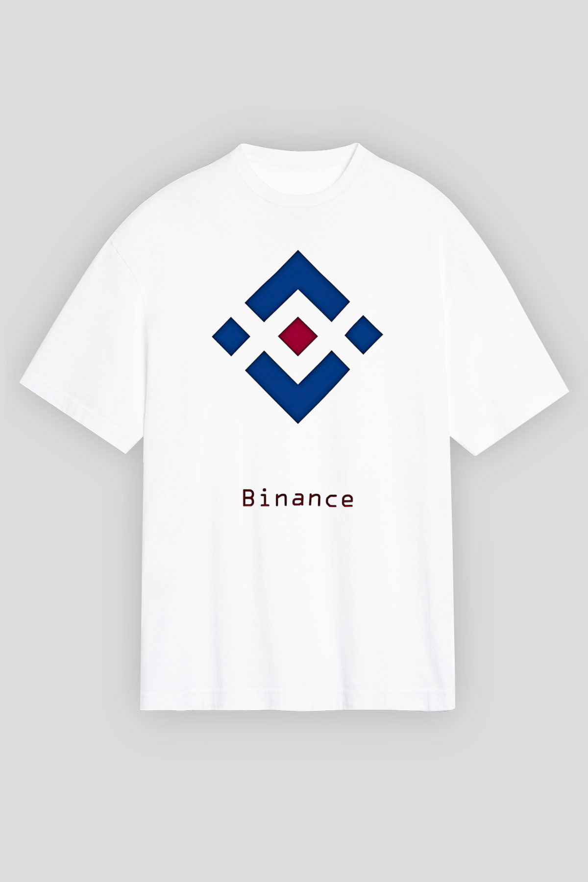 Binance Baskılı Beyaz Unisex Oversize Tişört - Tshirt