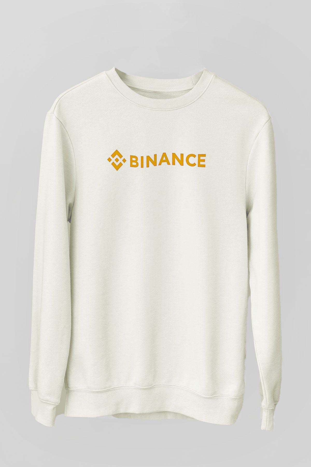 Binance Baskılı Beyaz Unisex Sweatshirt