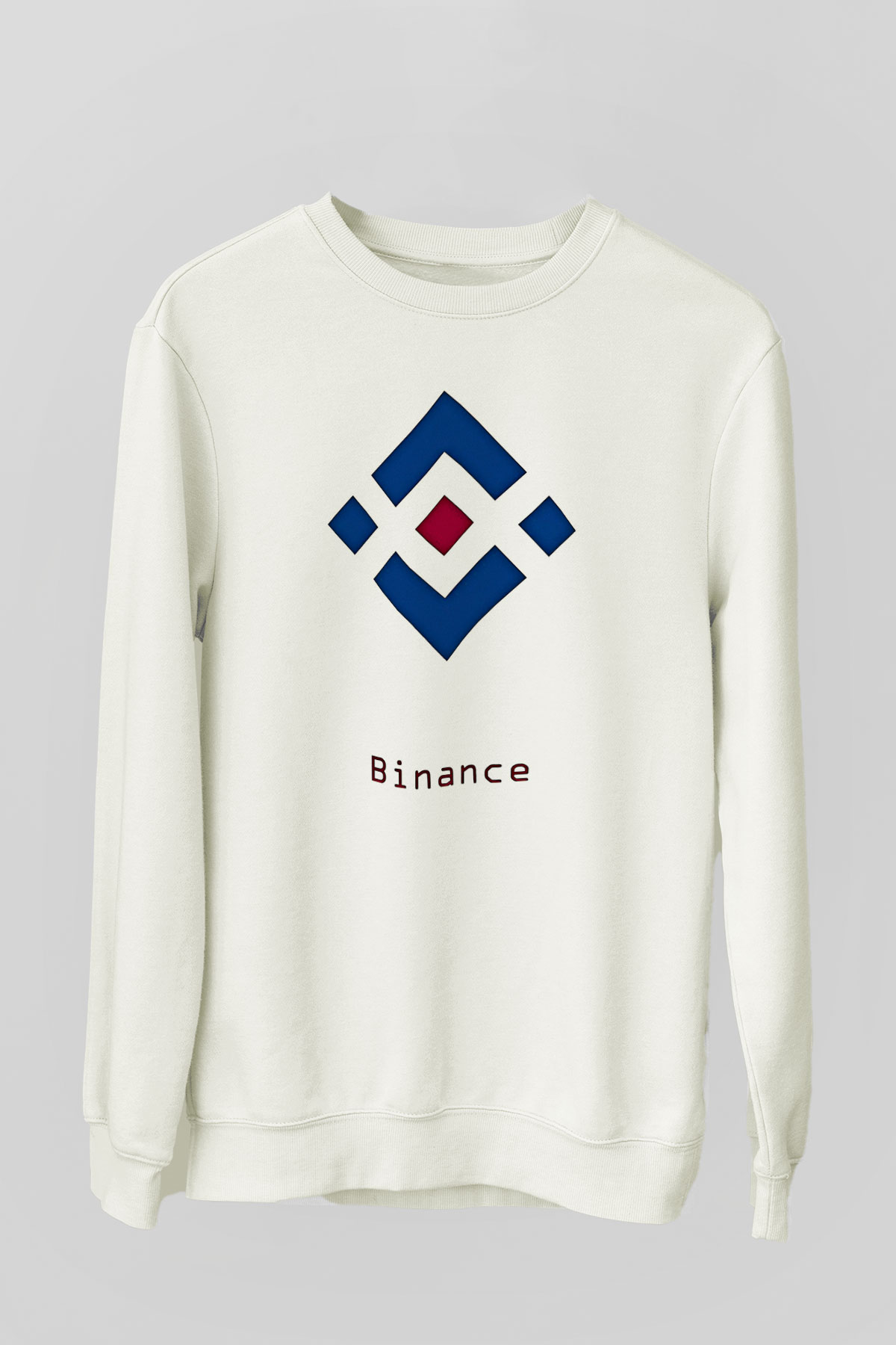 Binance Baskılı Beyaz Unisex Sweatshirt