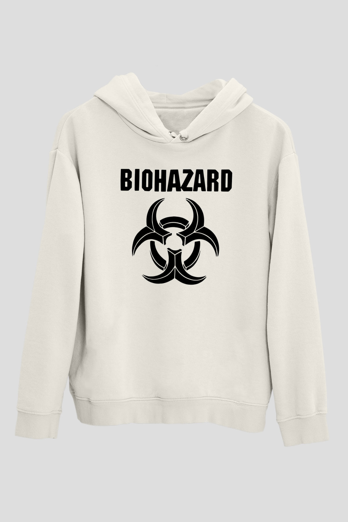 Biohazard Beyaz Unisex Kapşonlu Sweatshirt