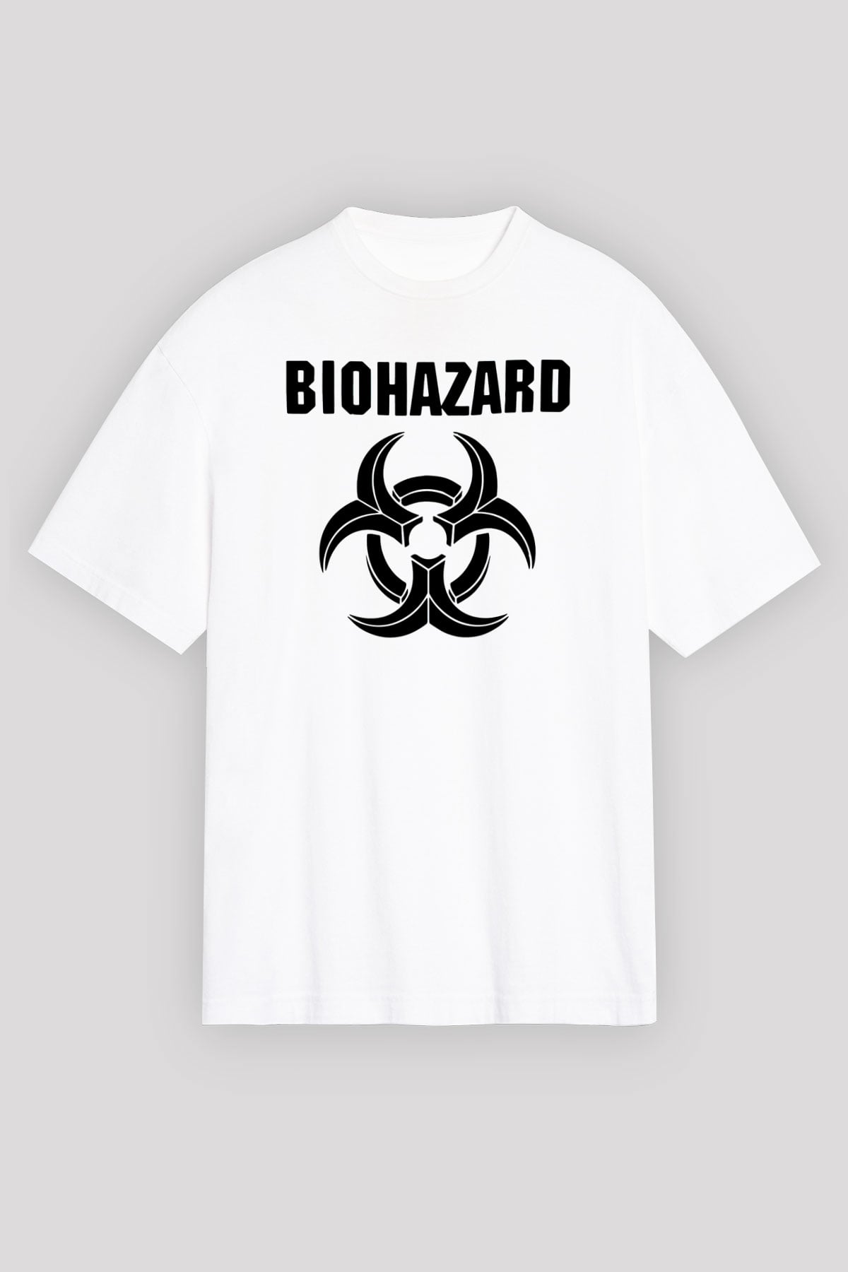 Biohazard Beyaz Unisex Oversize Tişört T-Shirt