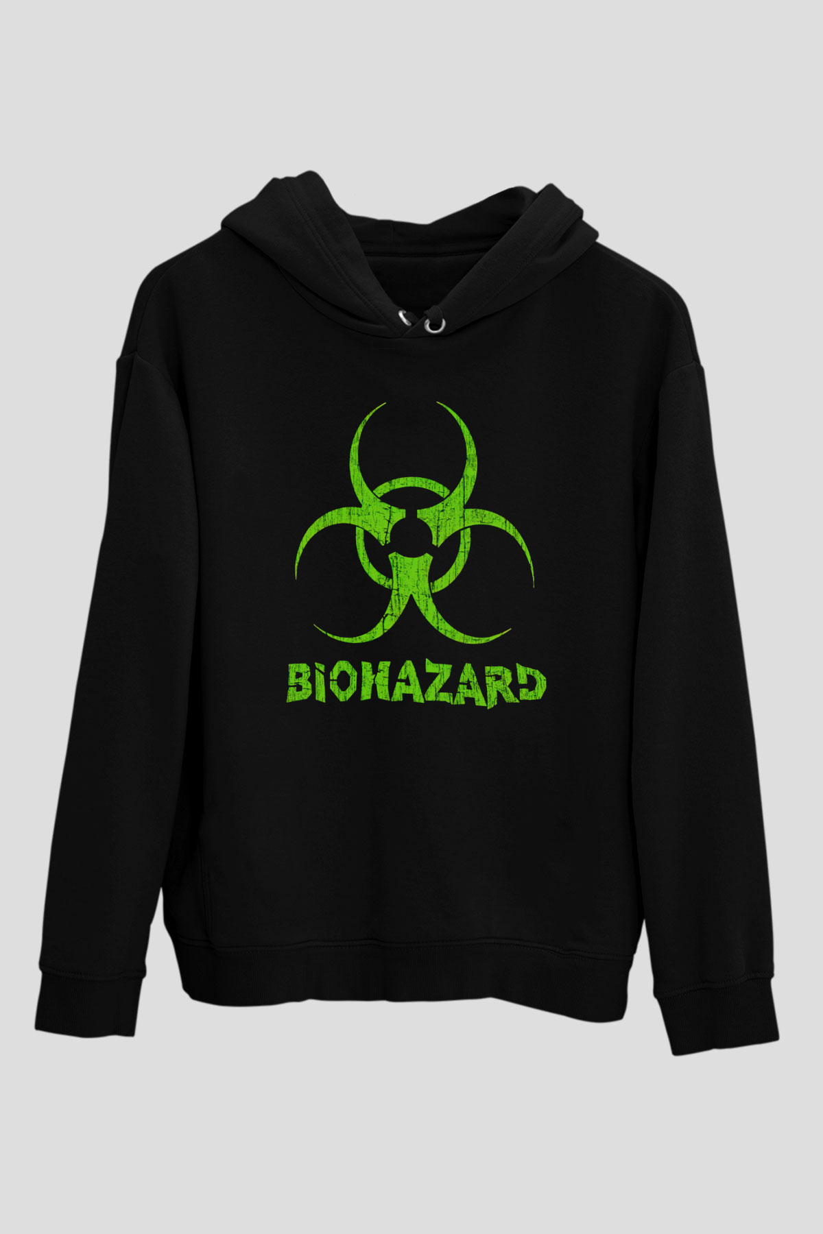 Biohazard Siyah Unisex Kapüşonlu Sweatshirt
