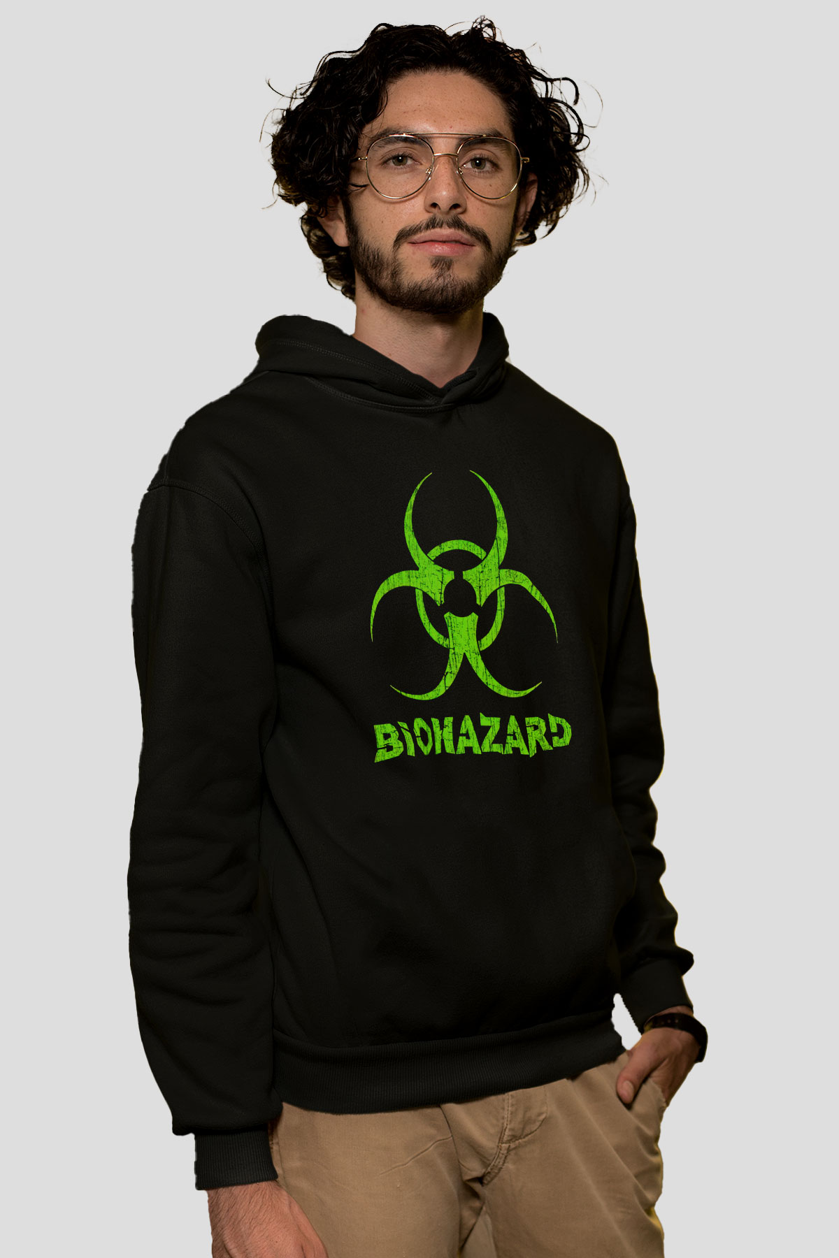 Biohazard Siyah Unisex Kapüşonlu Sweatshirt