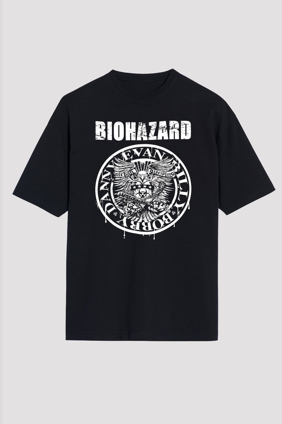 Biohazard Siyah Unisex Oversize Tişört T-Shirt