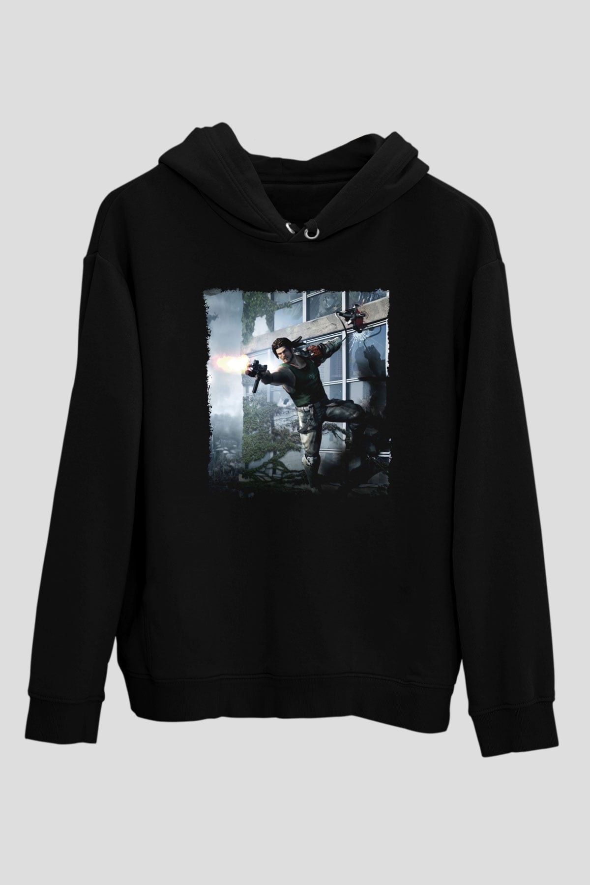 Bionic Commando Siyah Unisex Hoodie