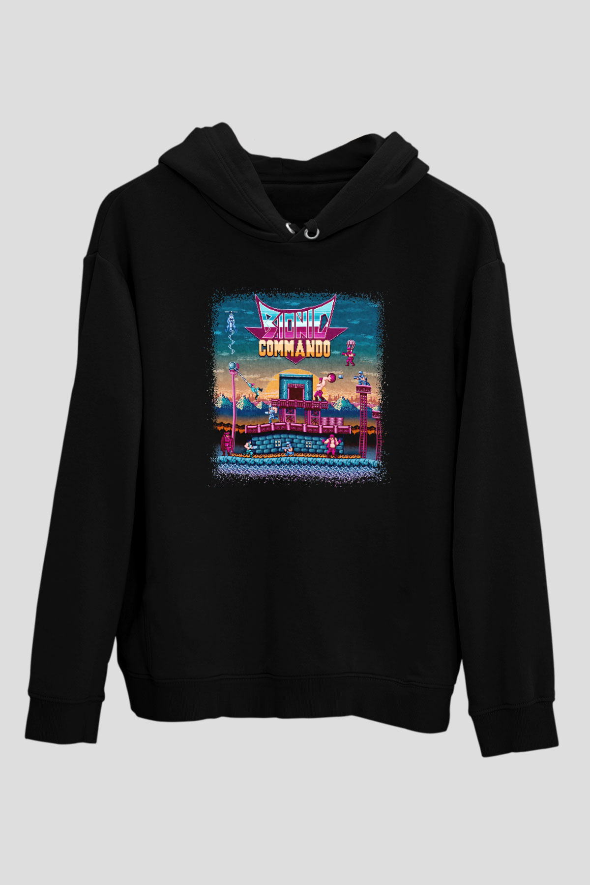 Bionic Commando Siyah Unisex Hoodie