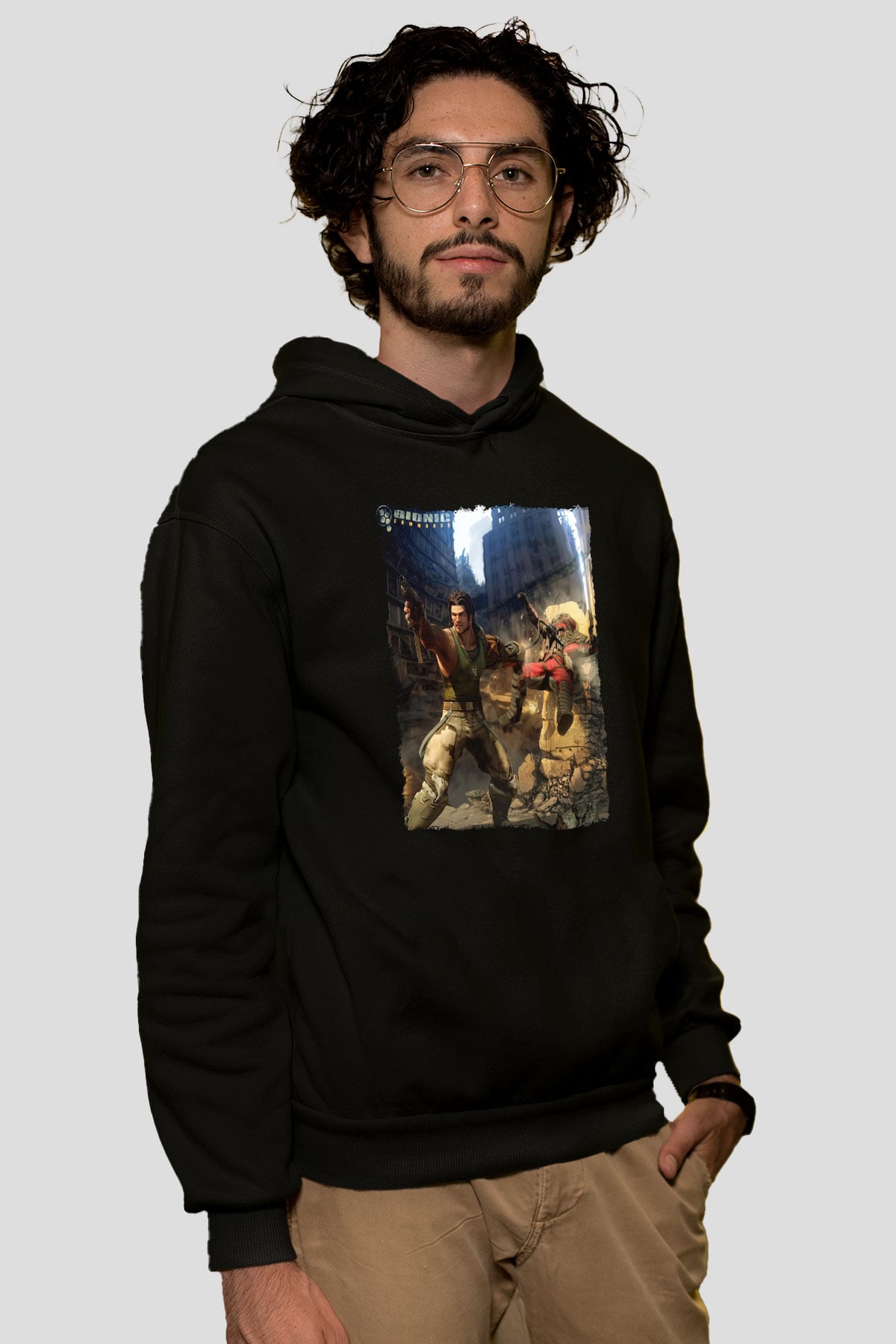 Bionic Commando Siyah Unisex Hoodie