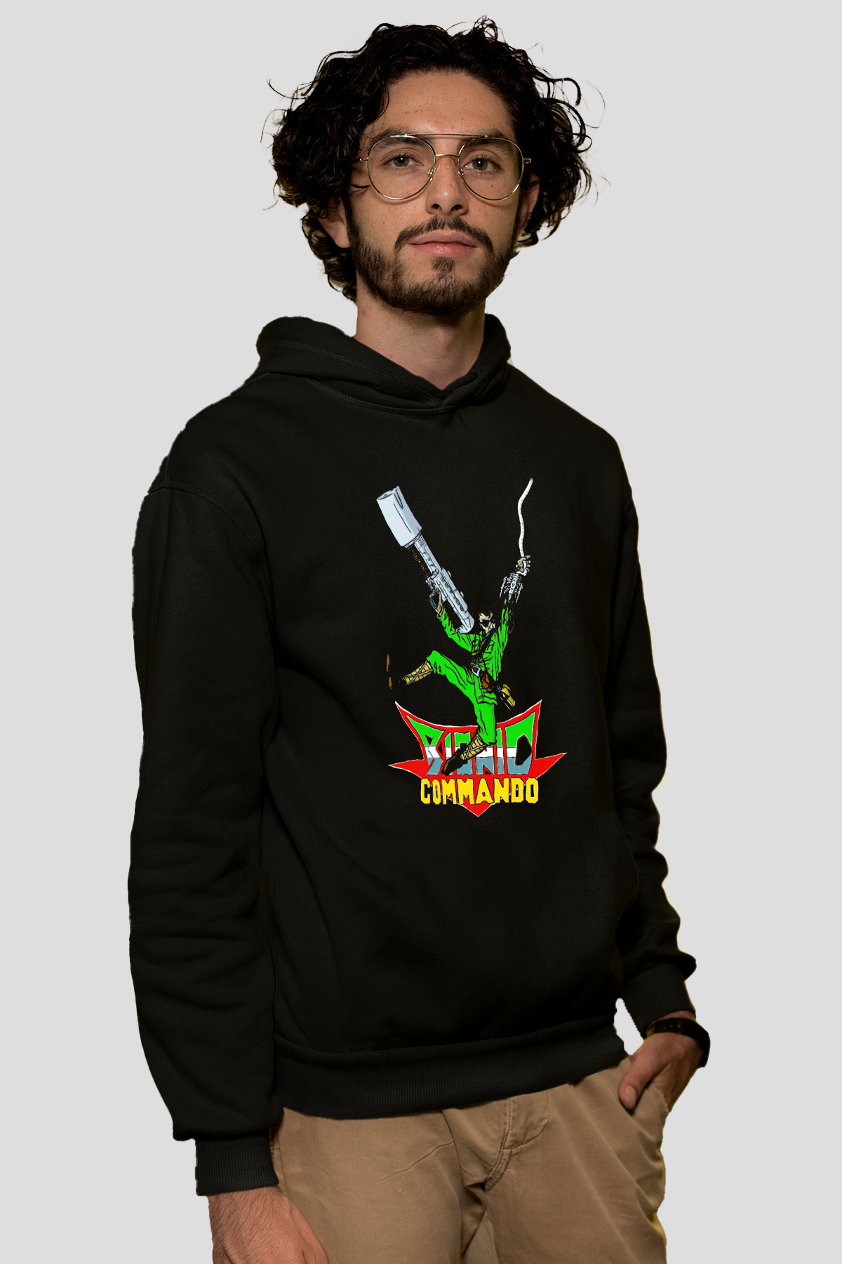 Bionic Commando Siyah Unisex Hoodie
