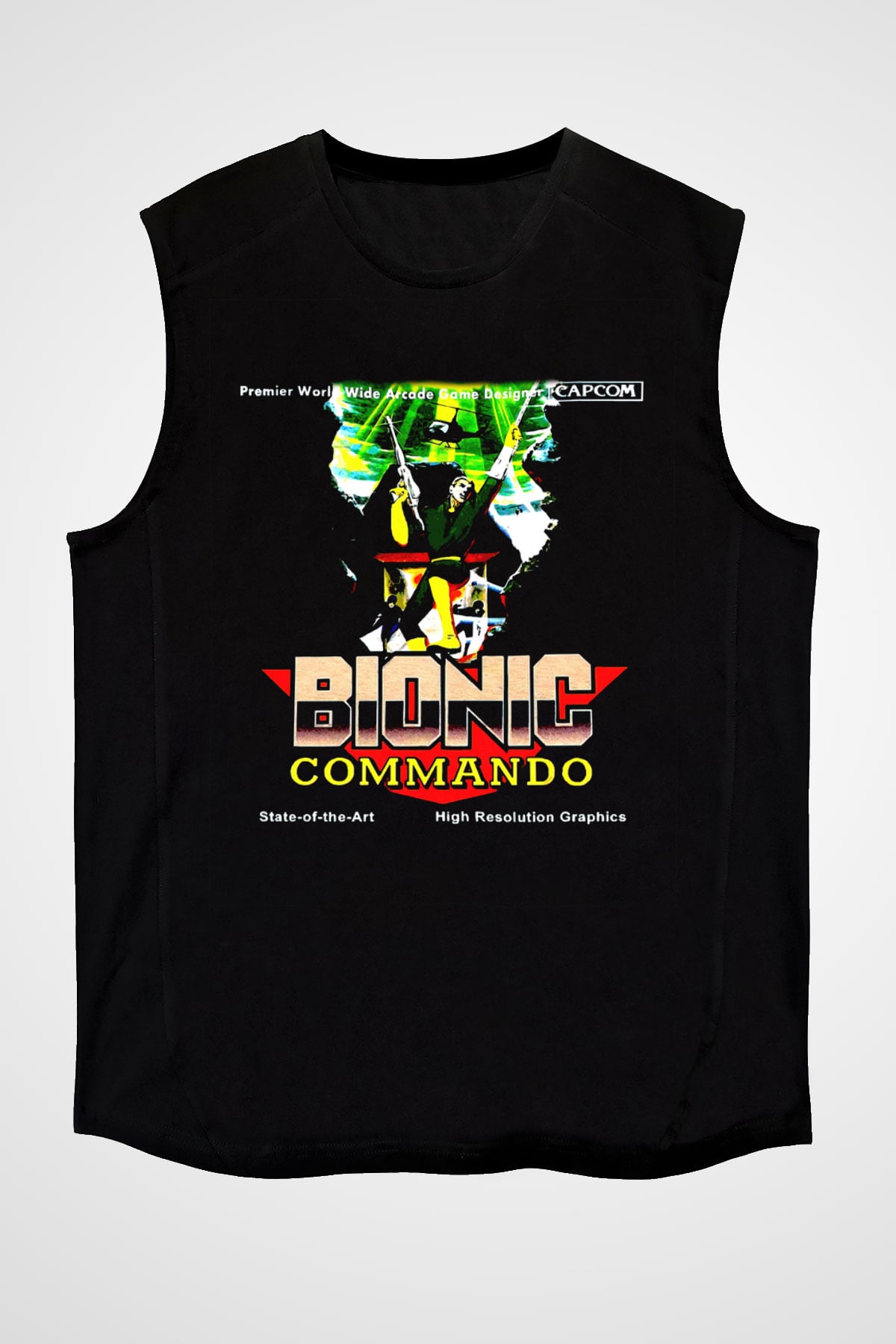 Bionic Commando Siyah Unisex  Kolsuz Tişört