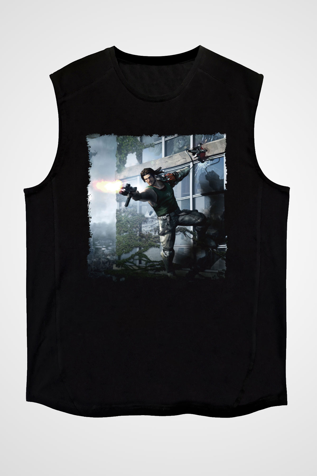 Bionic Commando Siyah Unisex Kolsuz Tişört