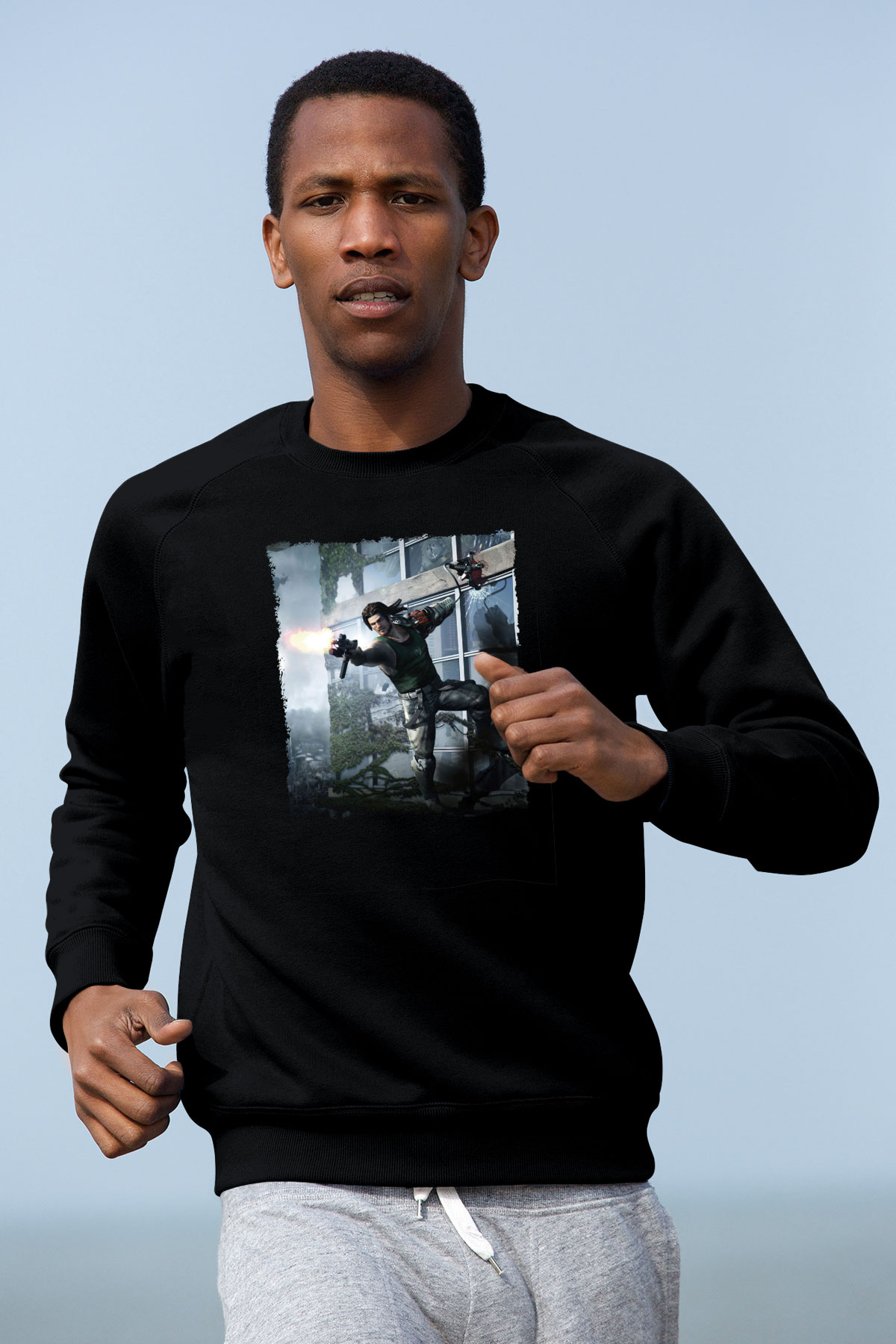 Bionic Commando Siyah Unisex Sweatshirt