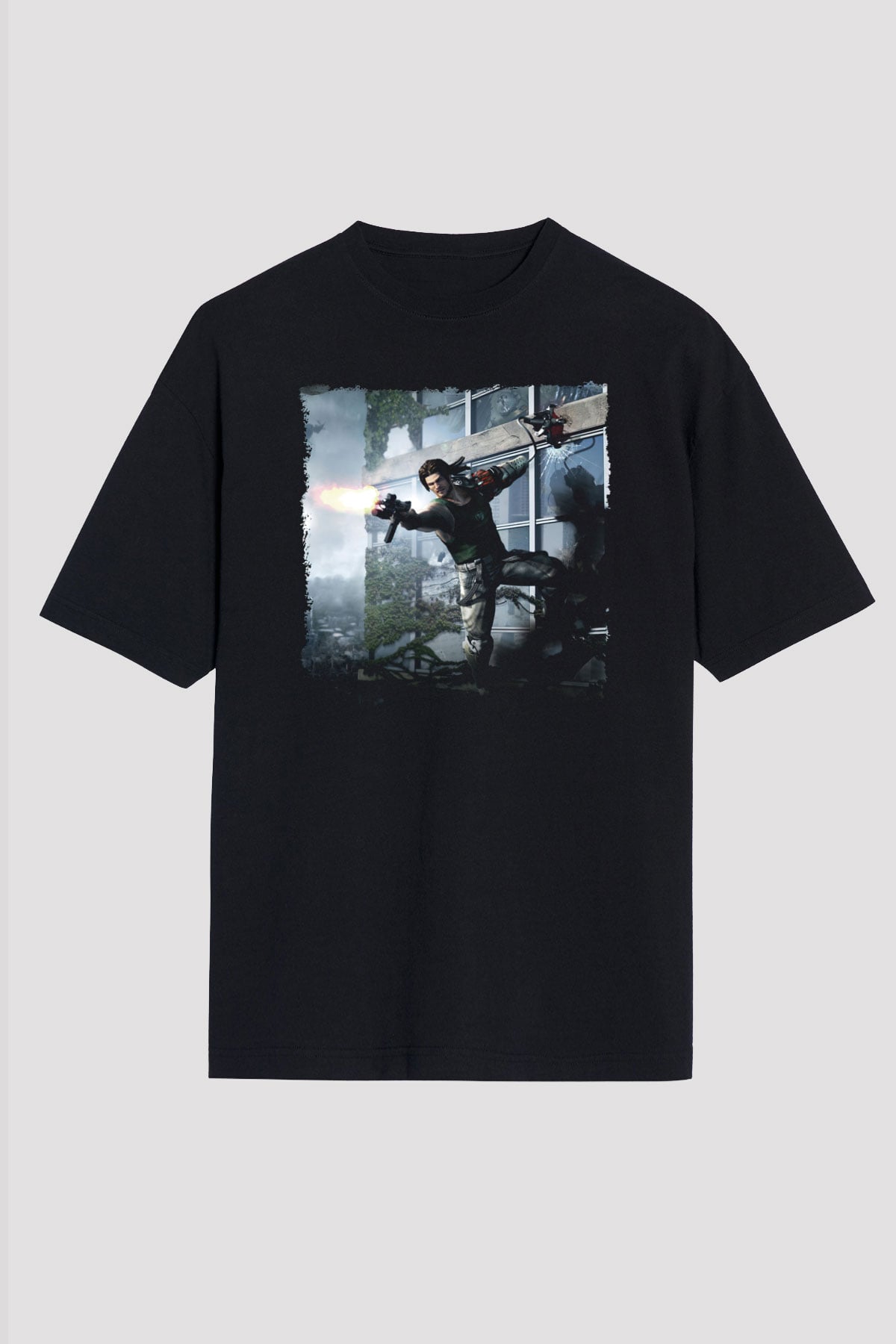 Bionic Commando Siyah Oversize Tişört Oversize T-shirt