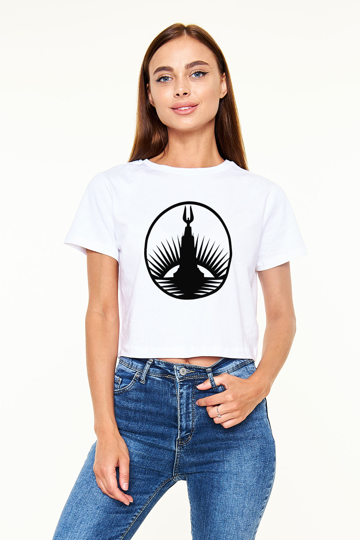 BioShock Beyaz Croptop Tişört