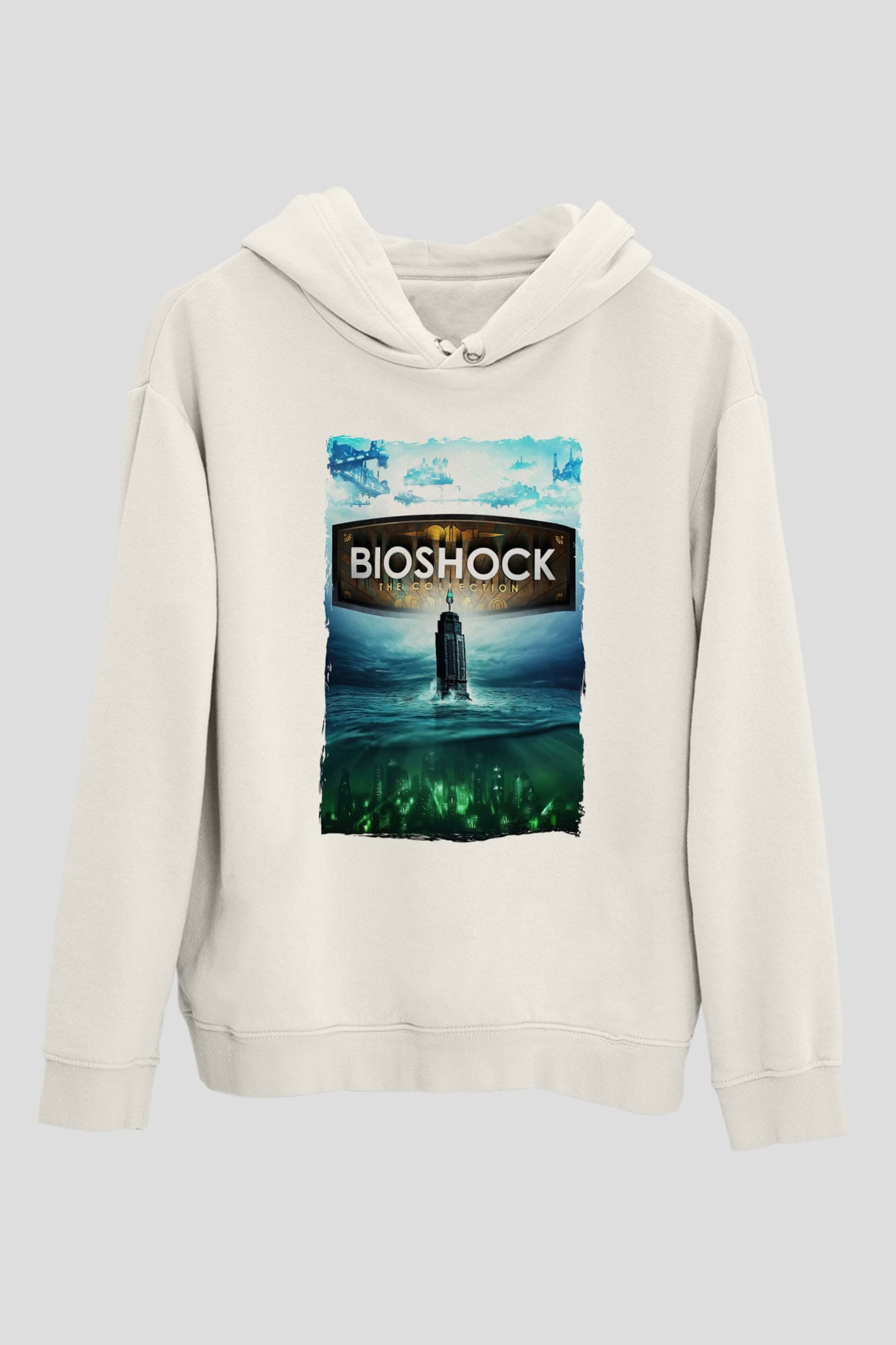 BioShock Beyaz Unisex Hoodie