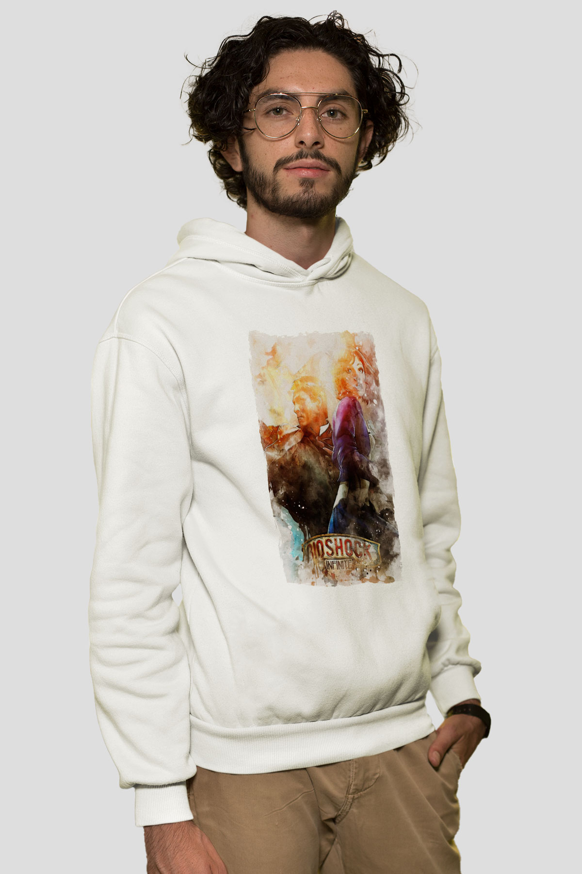 BioShock Beyaz Unisex Hoodie