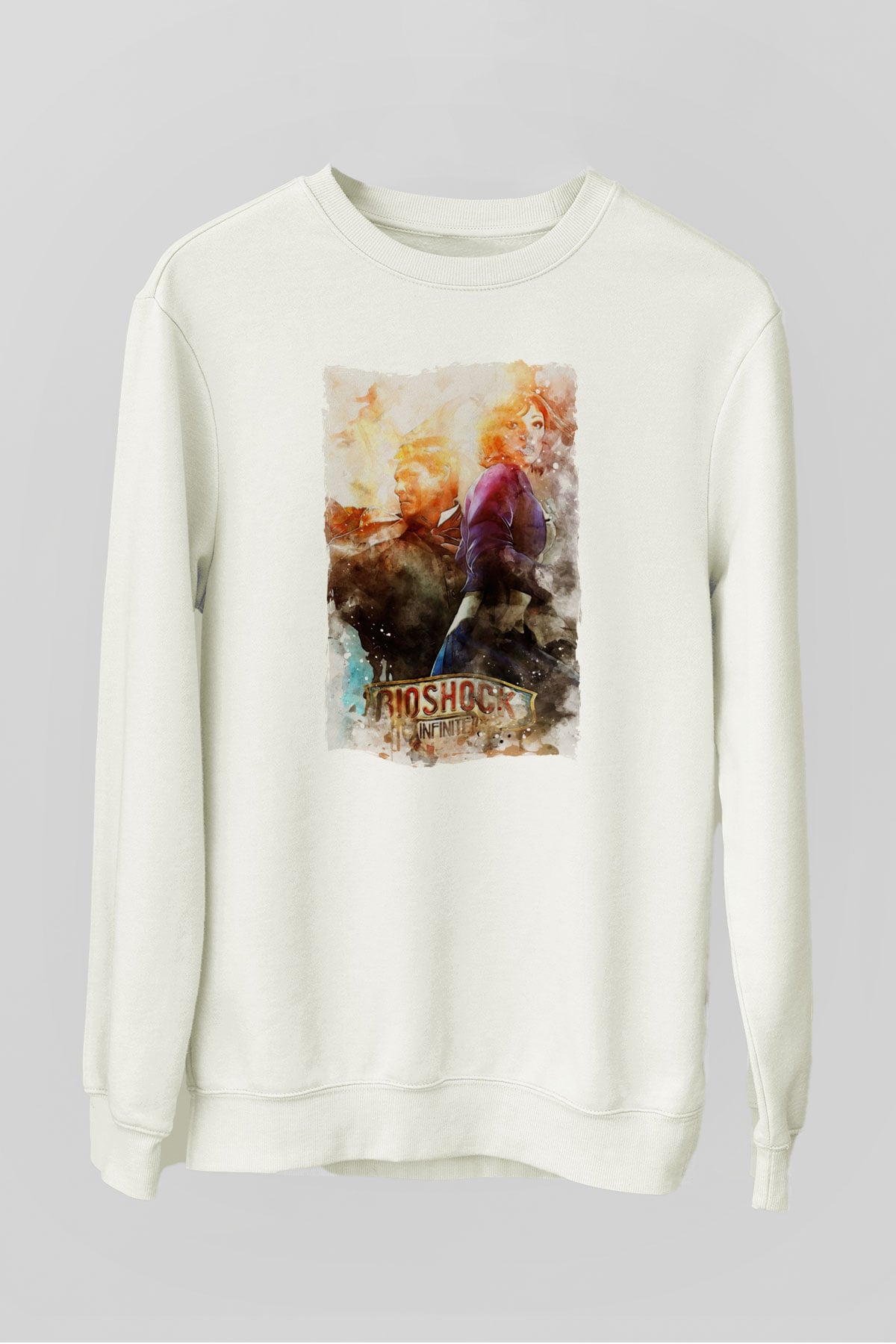 BioShock Beyaz Unisex Sweatshirt