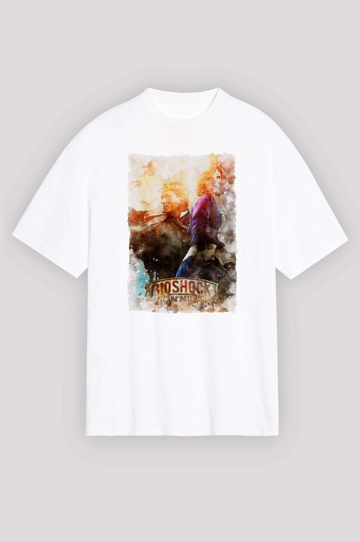 BioShock Beyaz Oversize Tişört Oversize T-shirt