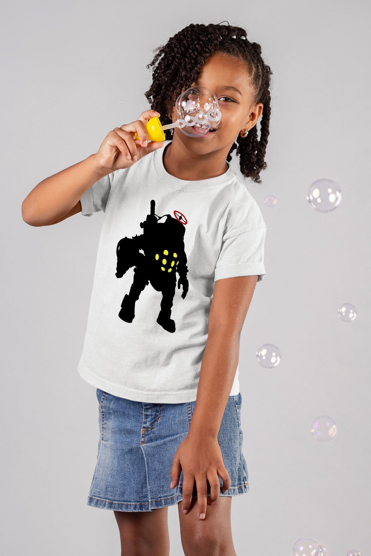 Bioshock James Baskılı Beyaz Unisex Beyaz Çocuk Tişört - Tshirt