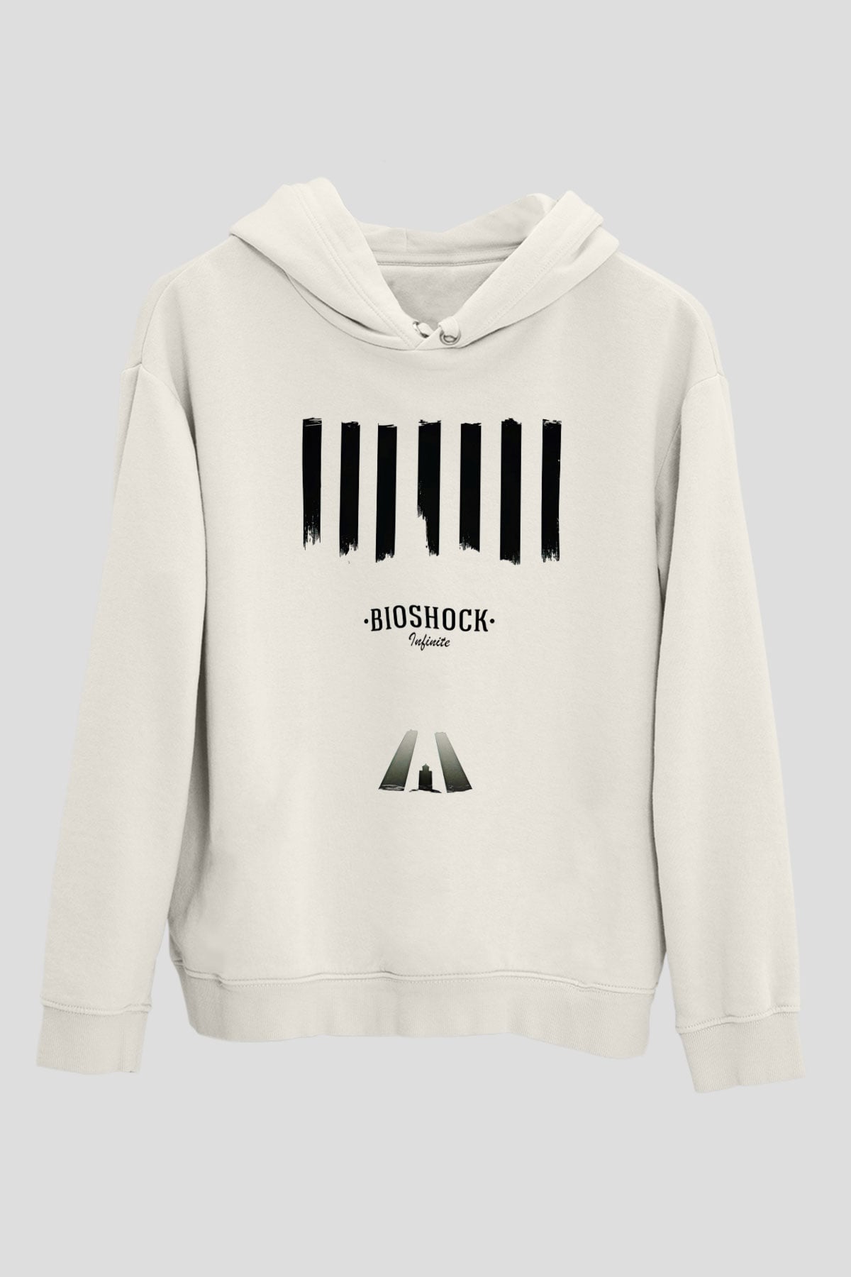 Bioshock James Baskılı Beyaz Unisex Kapüşonlu Sweatshirt