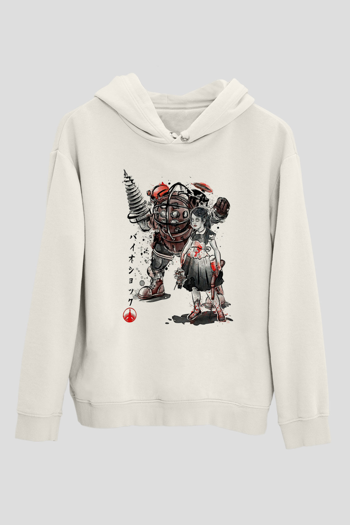Bioshock James Baskılı Beyaz Unisex Kapüşonlu Sweatshirt