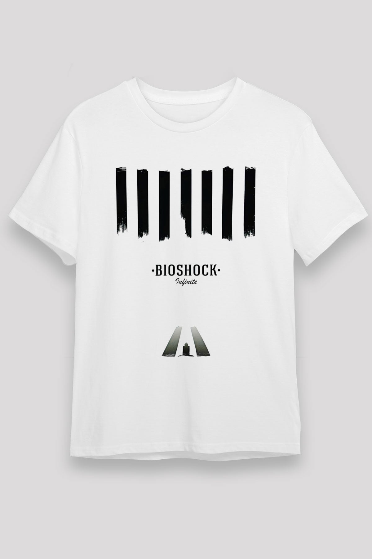 Bioshock James Baskılı Unisex Beyaz Tişört - Tshirt